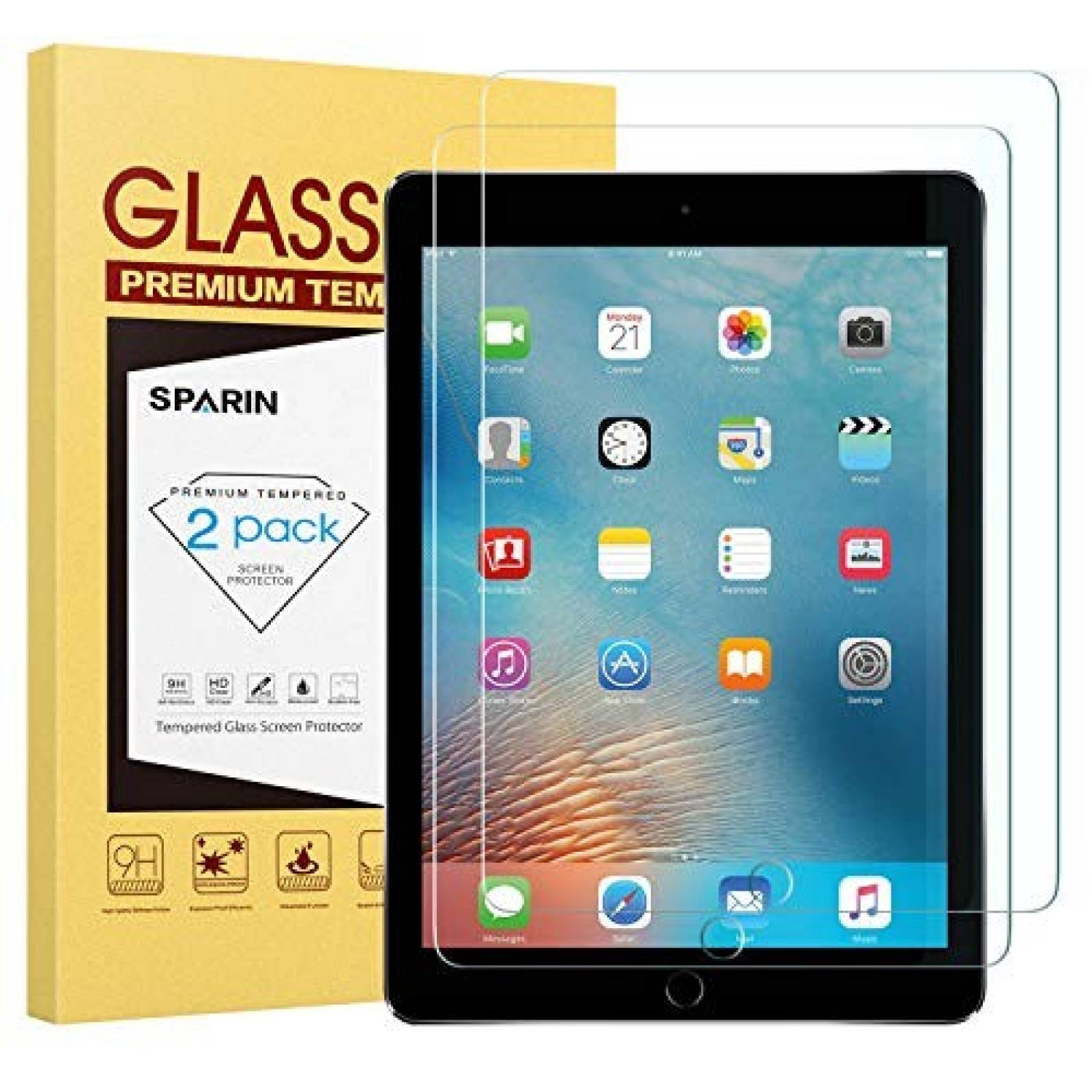Kit 2 Protector pantalla Sparin ipad 9. 7 2018 2017 Pro Air