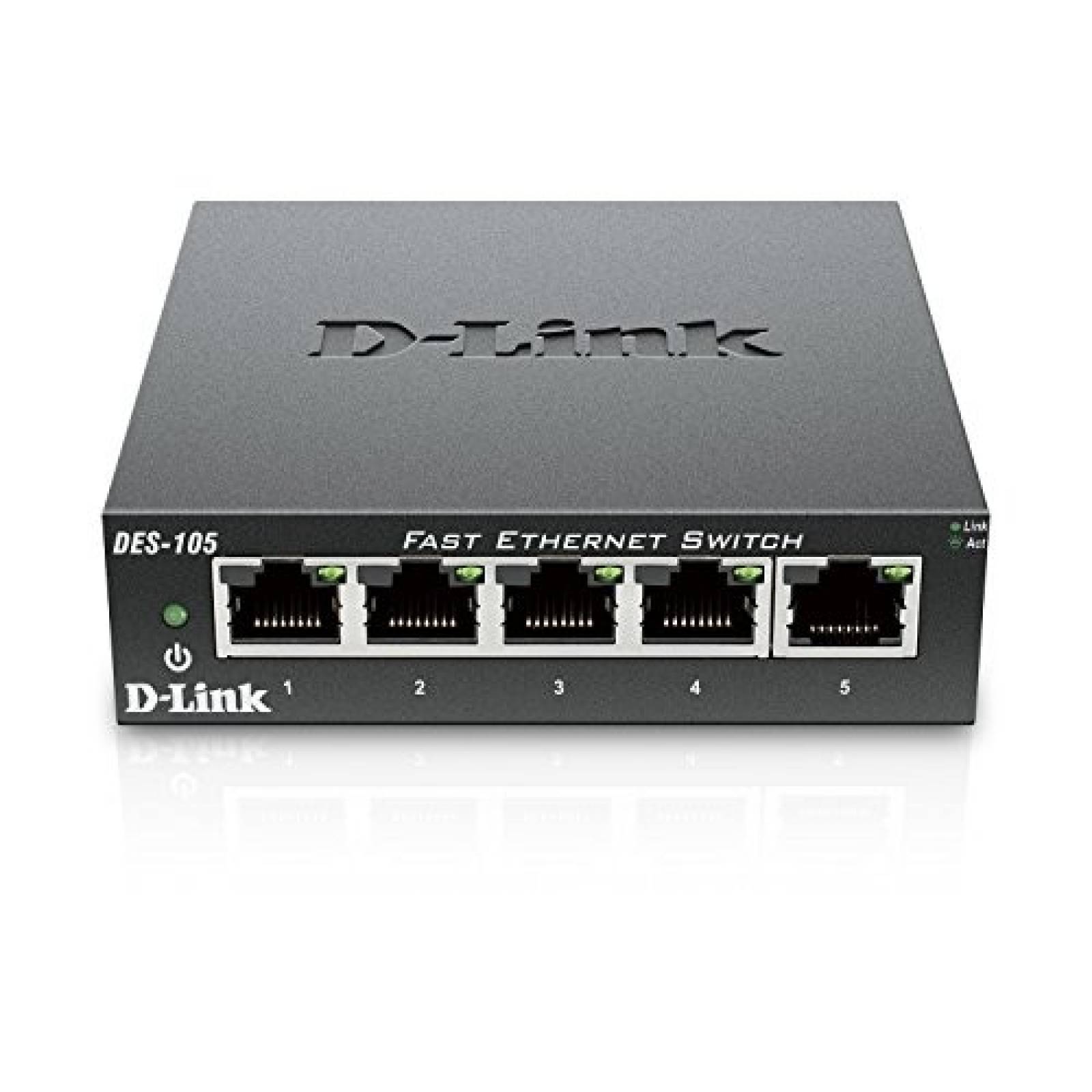 Interruptor D-Link DES-105 5 Puertos Gigabit Ethernet 10/100