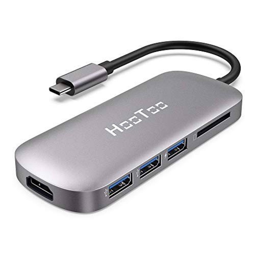 HUB USB-C HooToo para MacBook Pro/Air y Windows -Gris