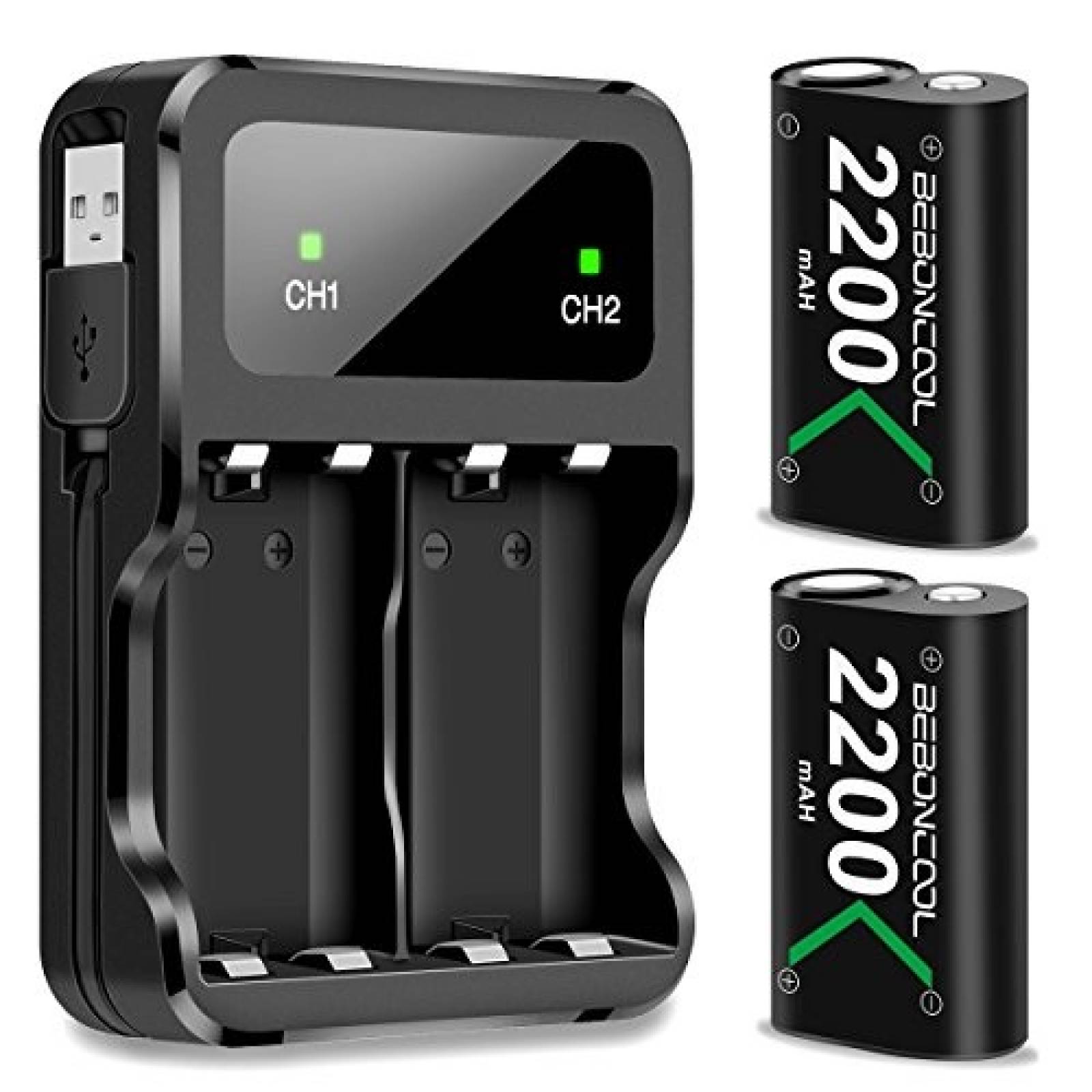 Baterías Recargables BEBONCOOL 2 x 2200 mAh para Xbox One