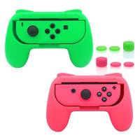 Grip Fastsnail Para Nintendo Switch Joy Con -Verde Y Rosa