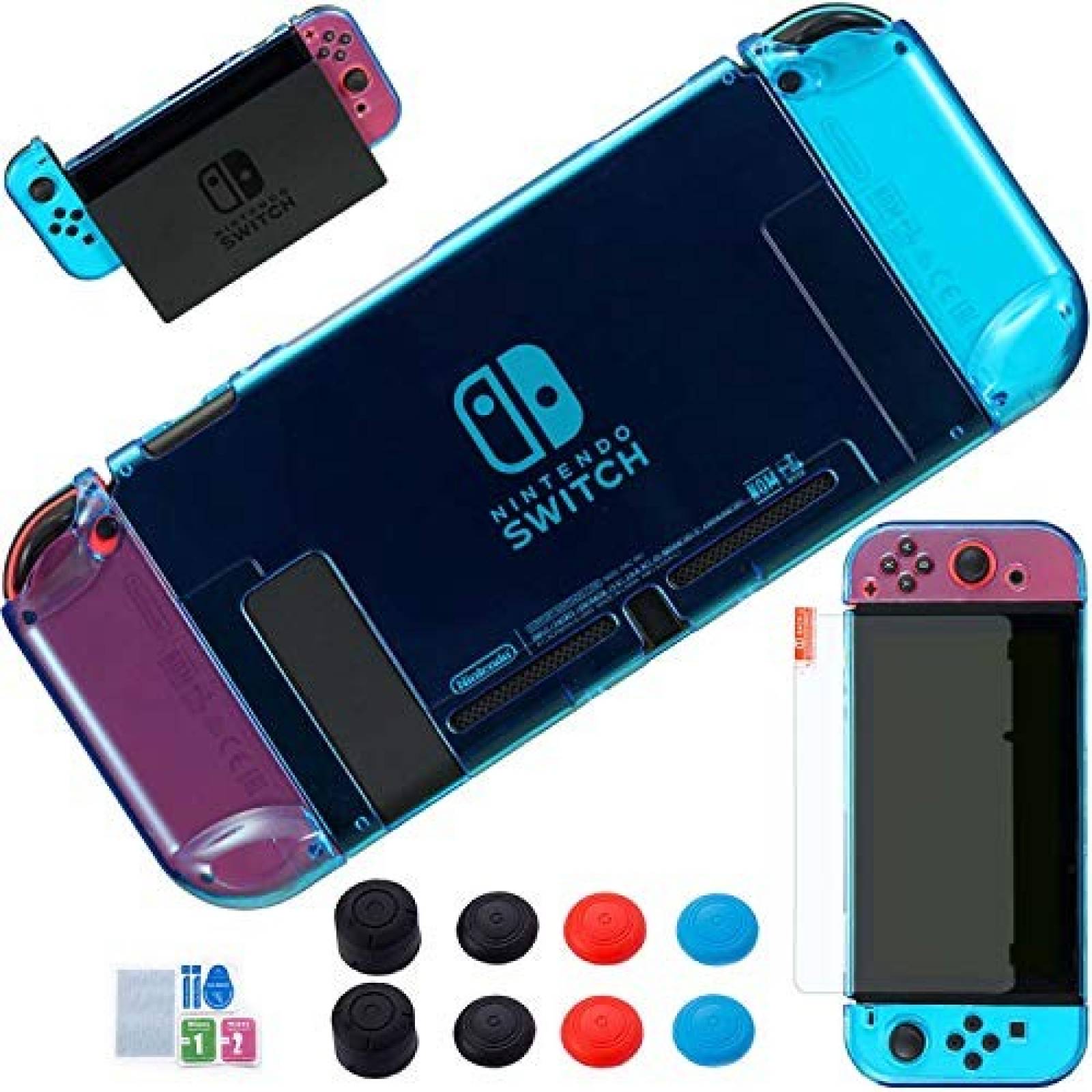 Estuche y protector de pantalla YOOWA Nintendo Switch -Azul