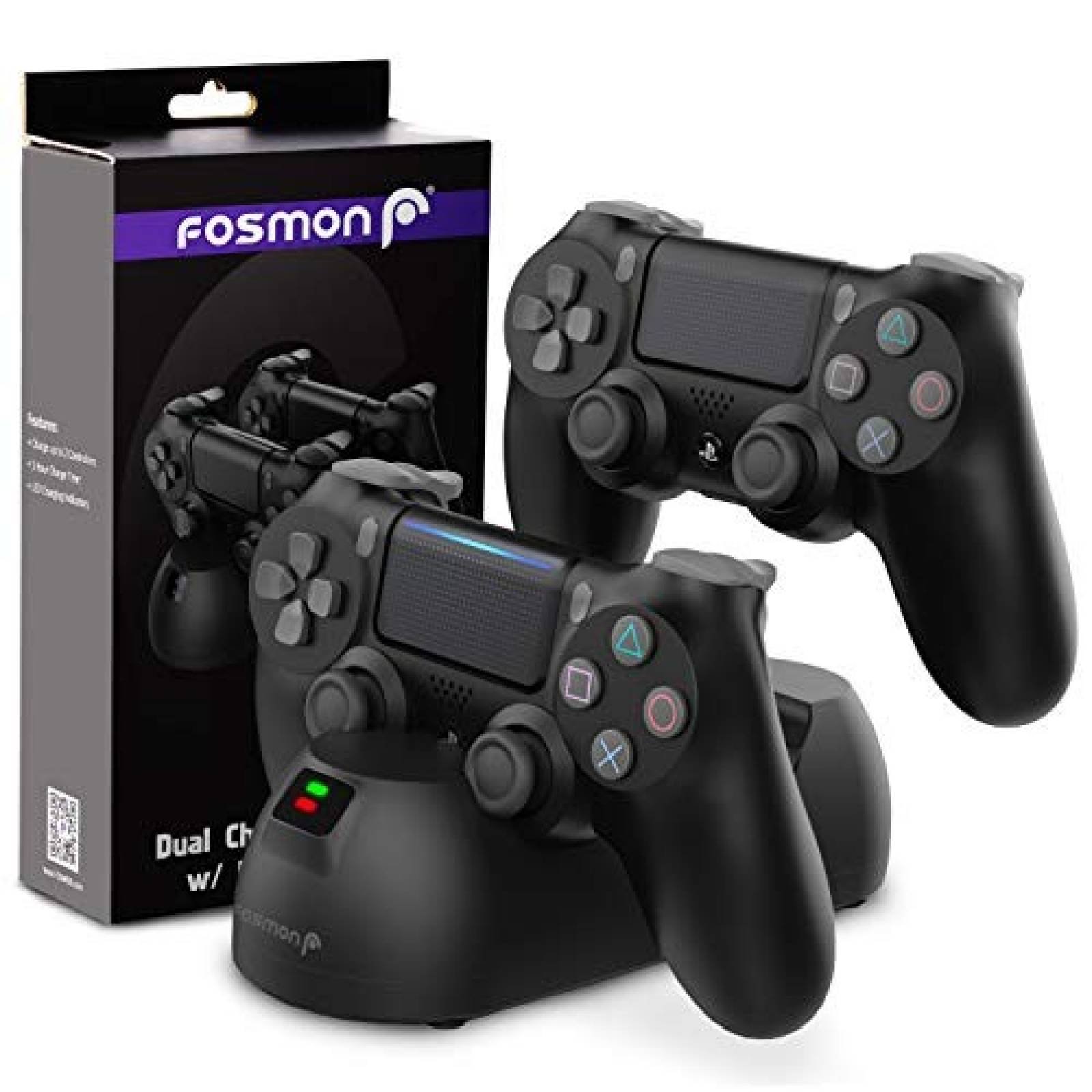 Base Cargador Fosmon para Control PS4 Carga Rapida -Negro