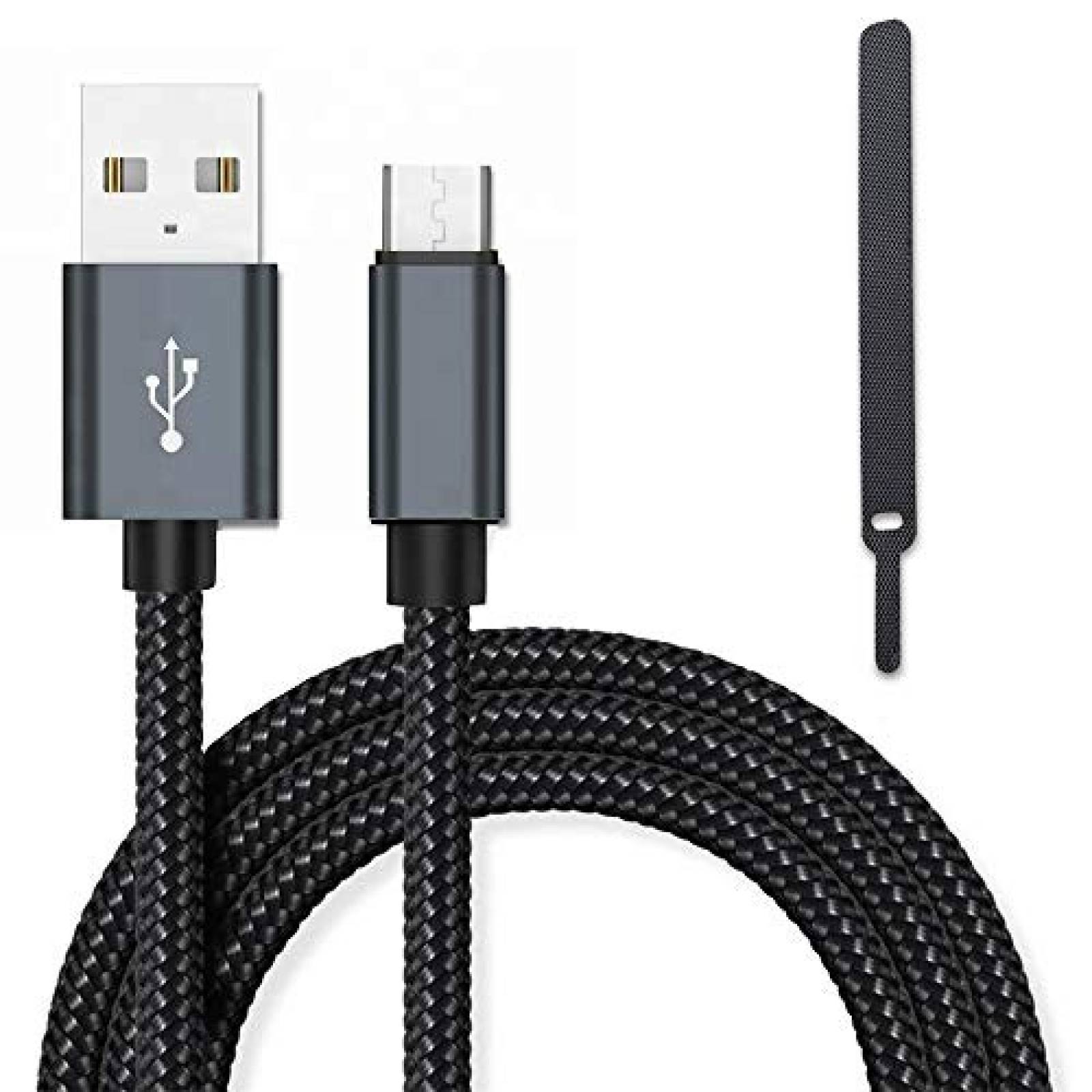 Cables de carga Joyhill trenzado control PS4 2piezas -Negro