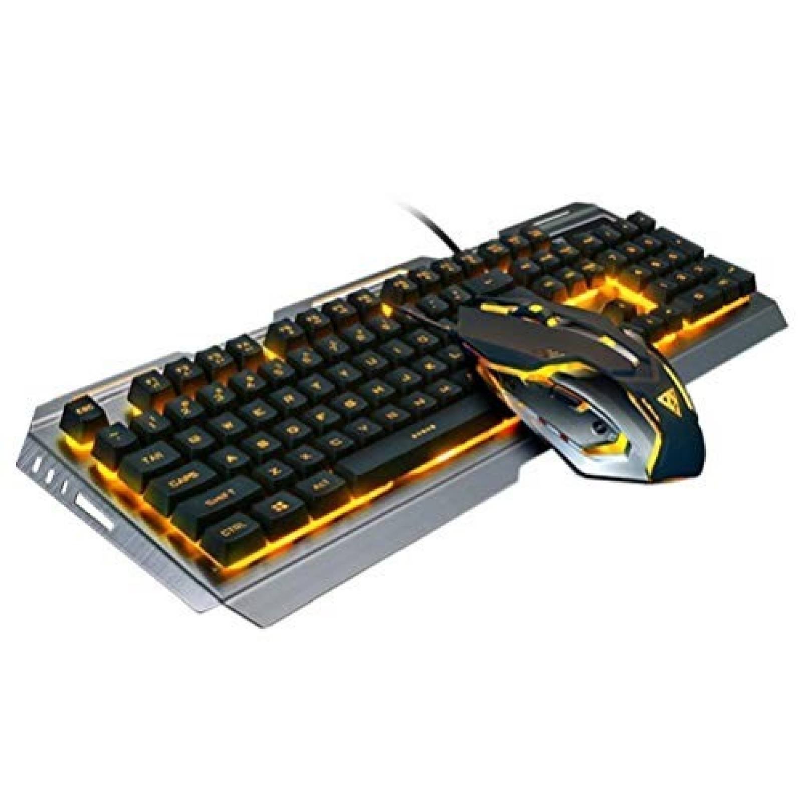 Combo de teclado y mouse Gaming Gaming-Lady LED -Amarillo