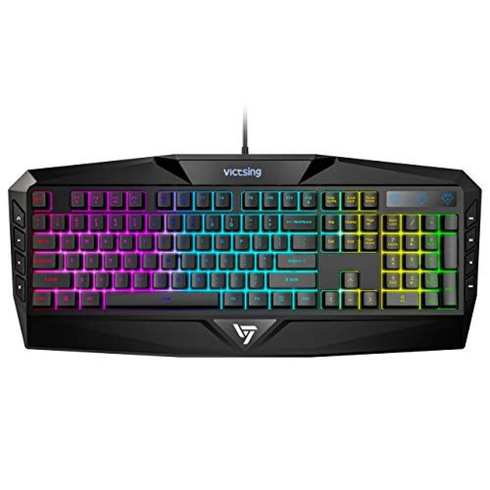 Teclado Gamer VicTsing RGB LED Arcoiris -Negro