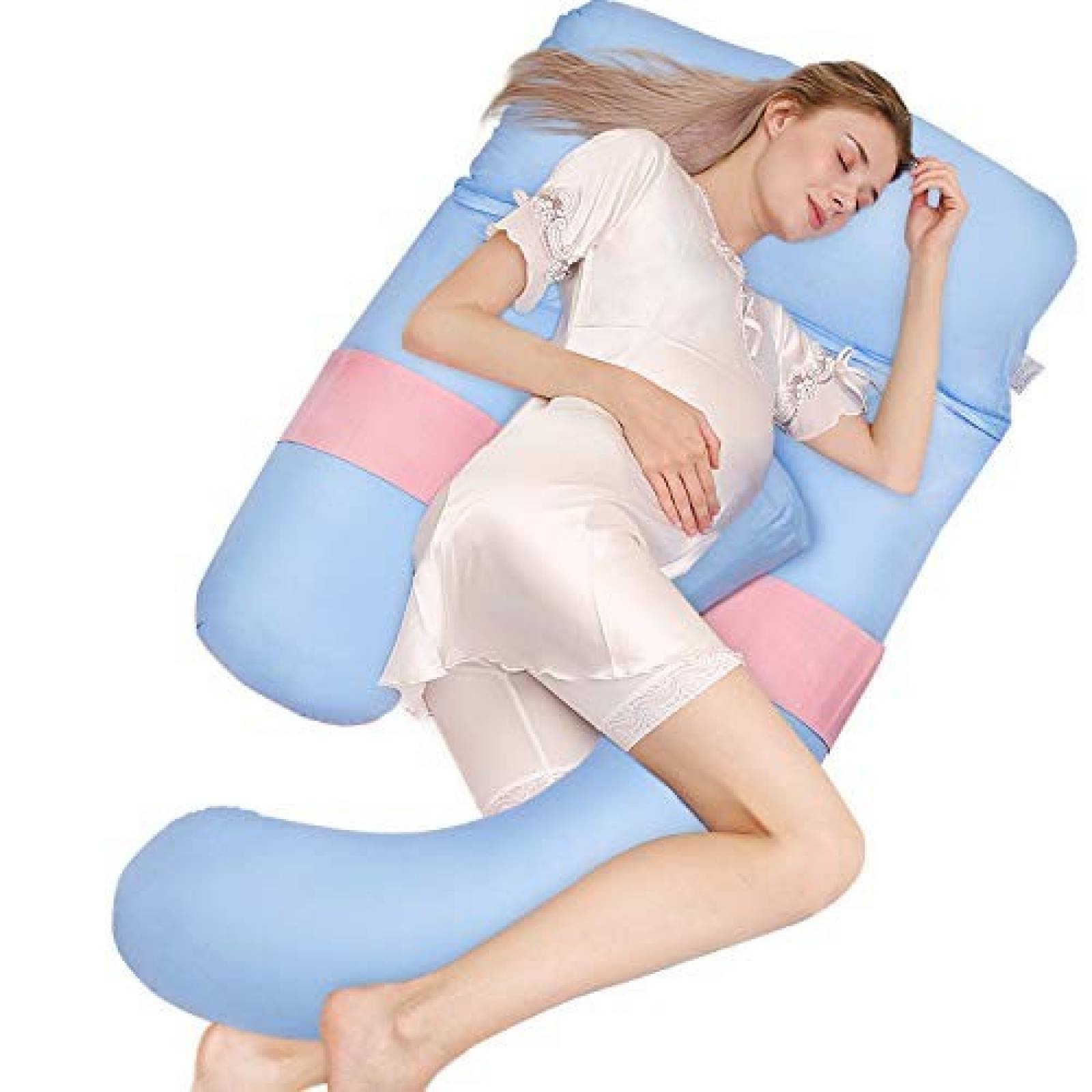 Almohada de maternidad joybest 59'' forma U cubierta algodón