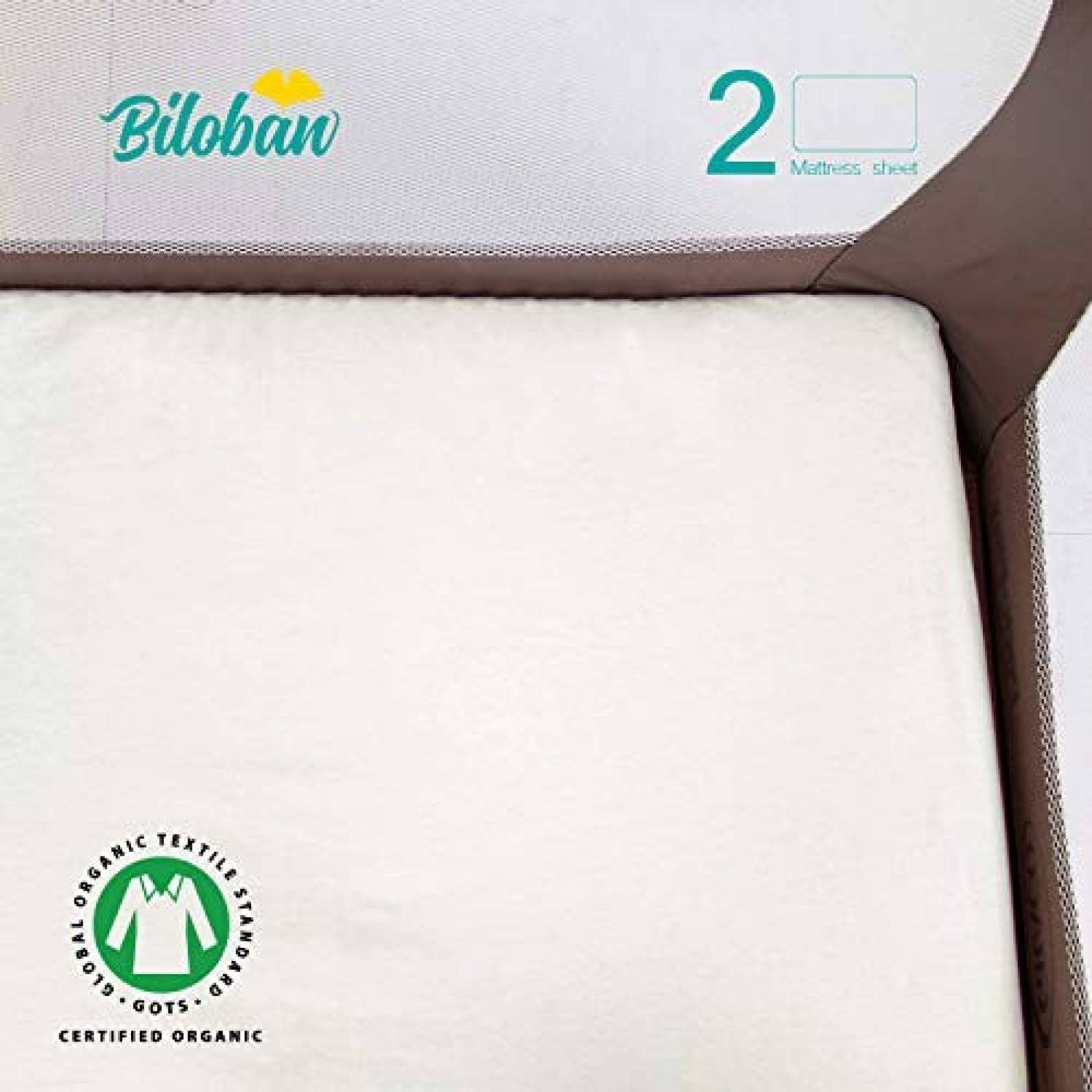 Sábanas para colchón Biloban 100% algodón orgánico -Blanco
