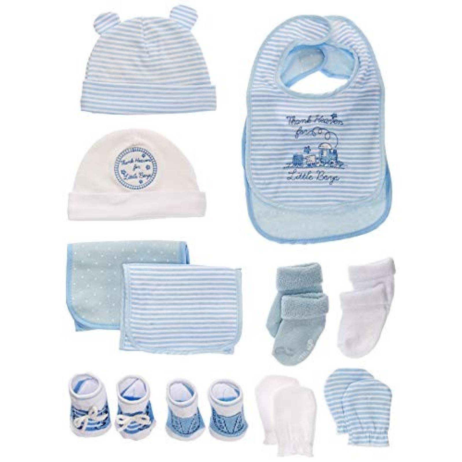 Set para bebé Little Me 13pzs algodón poliester -Azul Blanco