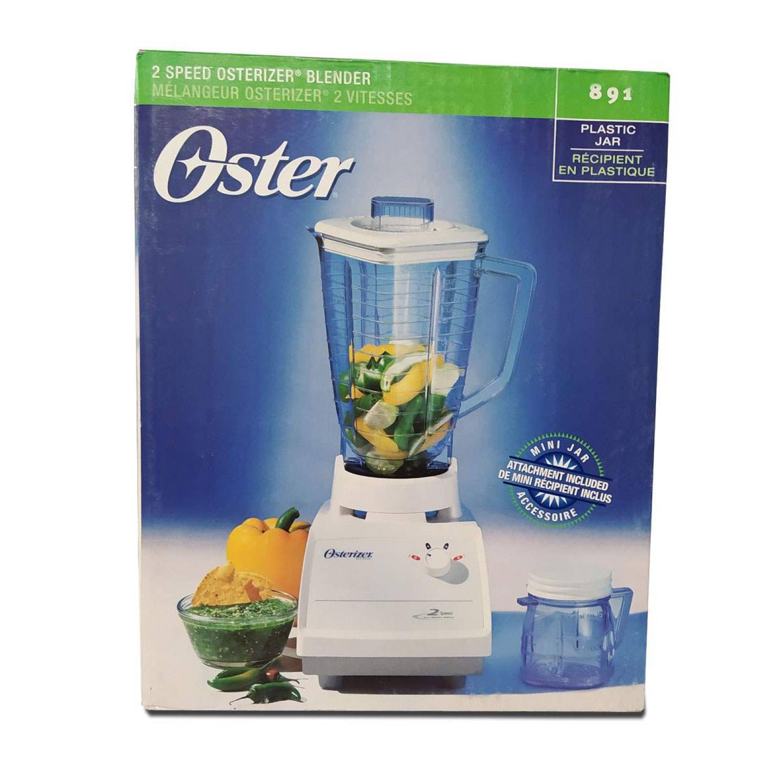 Licuadora 2 Velocidades Vaso De Plástico Blanca con Vaso pequeño Oster 891-13
