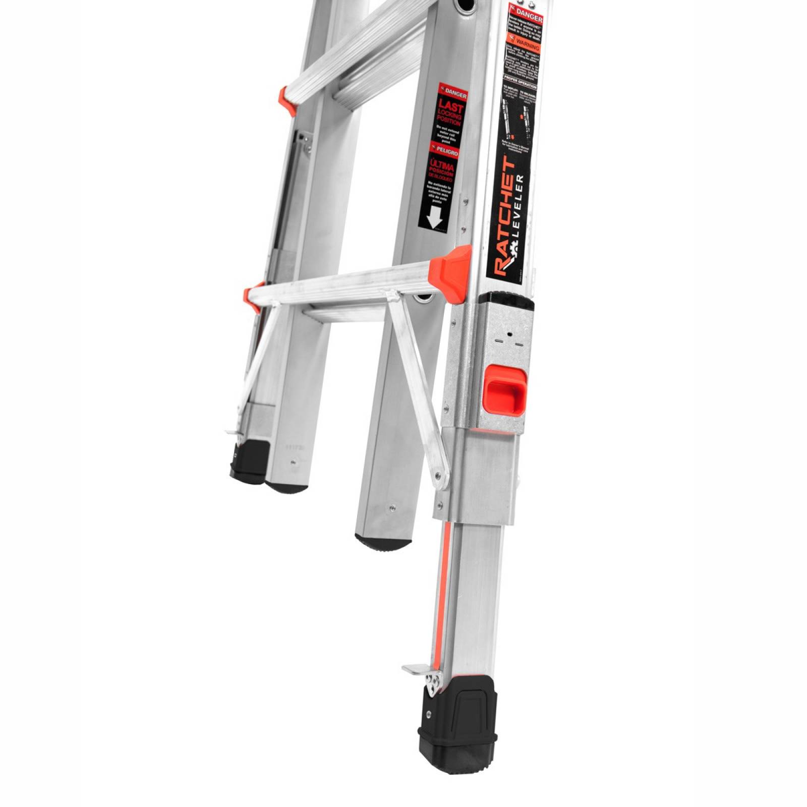 Escalera de Aluminio Multiposición 17' Tipo IA con Niveladores Leveler Little Giant 16517-803