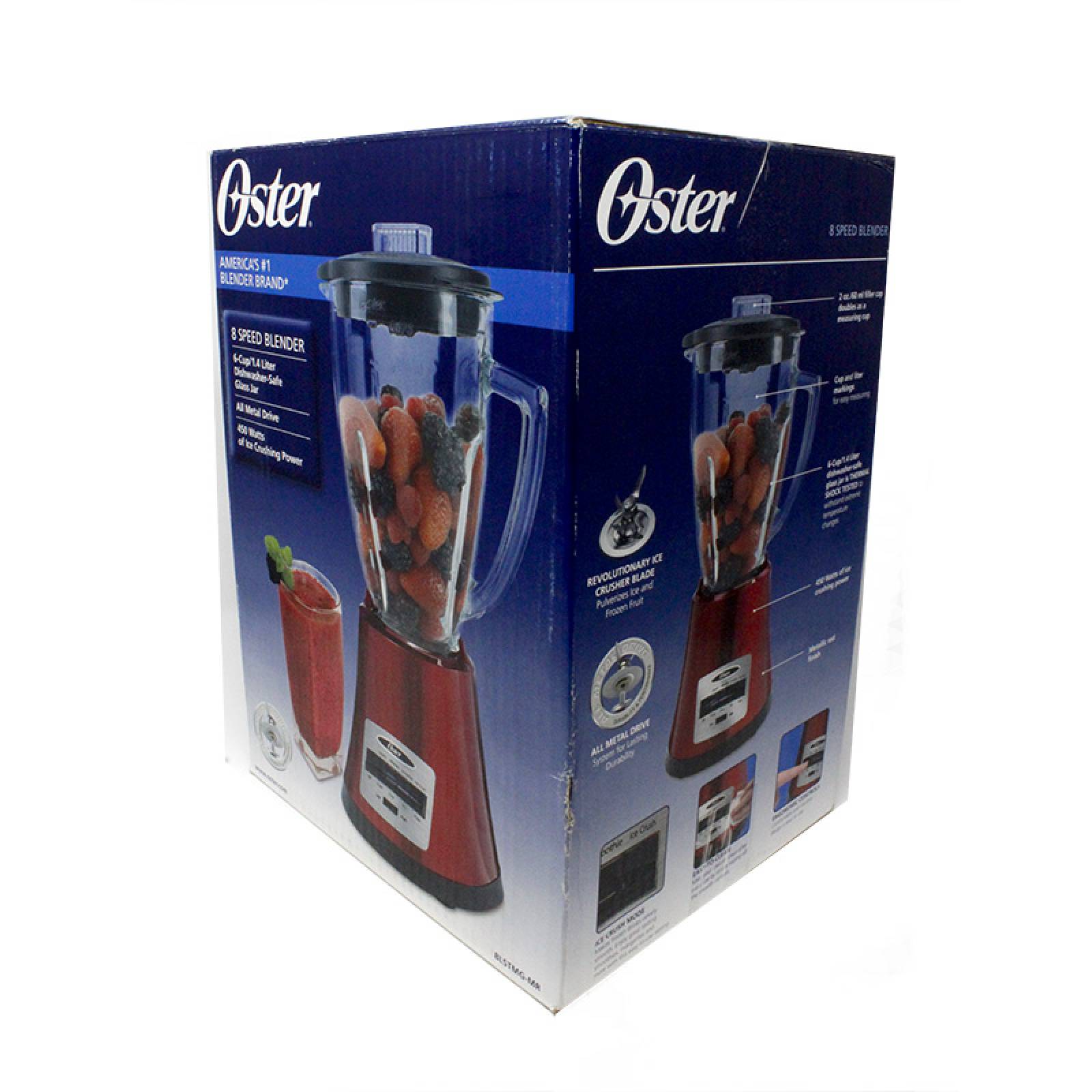 Licuadora Monterrey 8 Velocidades Vaso de Vidrio Roja Metálica Oster Blstmg mr