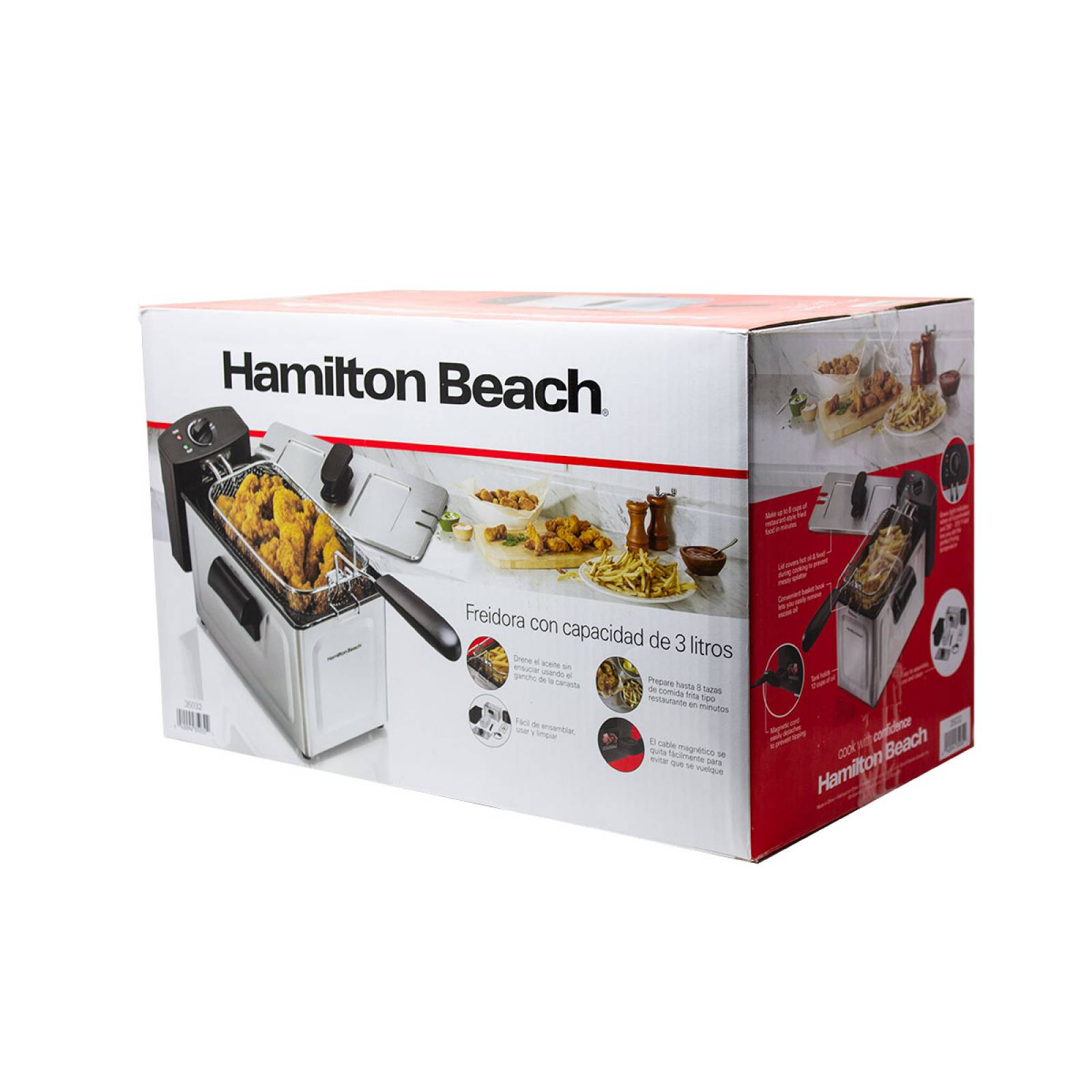 Freidora 12 Tazas 3 L con Tapa Negro/Acero Inoxidable Hamilton Beach 35032