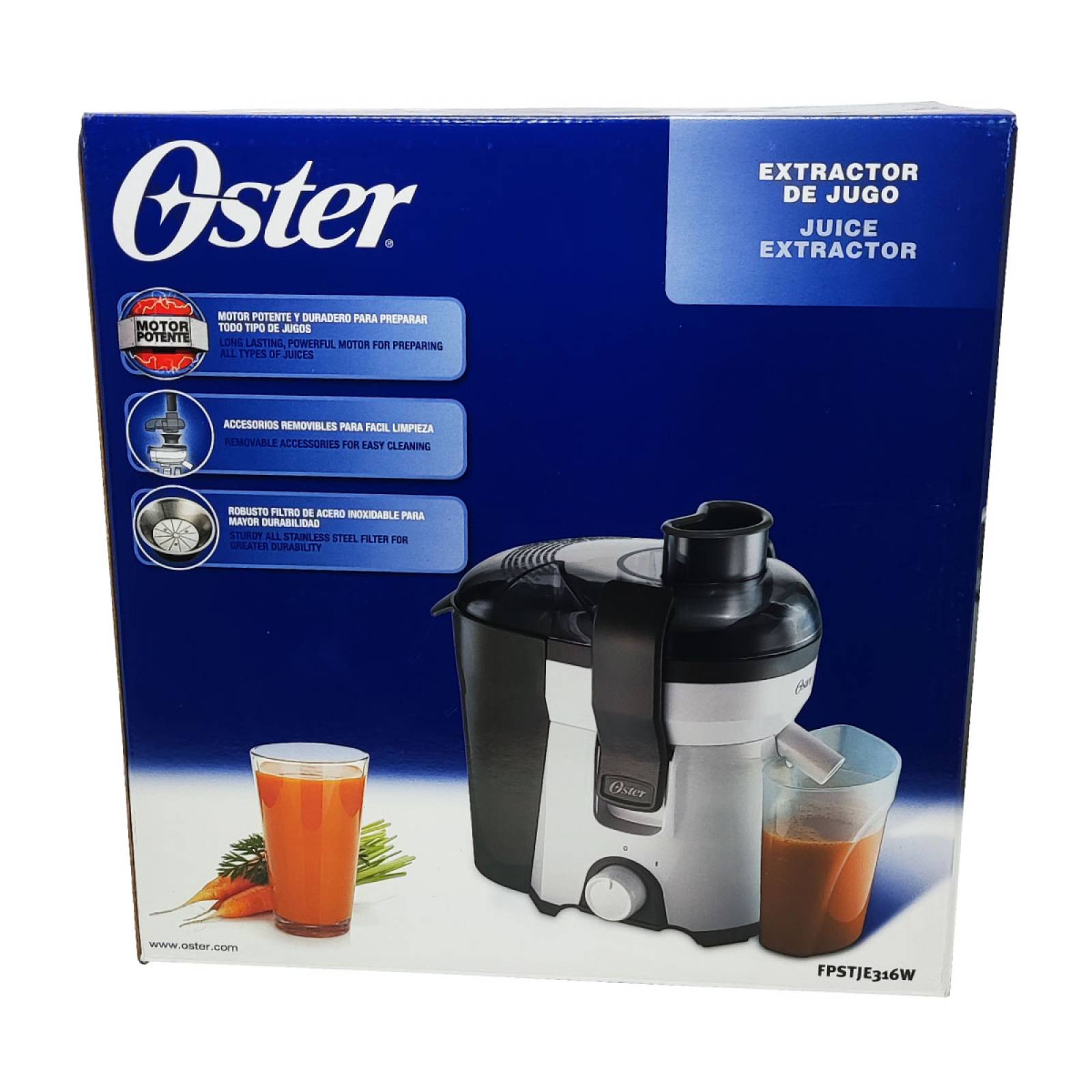 Extractor De Jugo Negro Con Blanco Oster Fpstje316w 013.