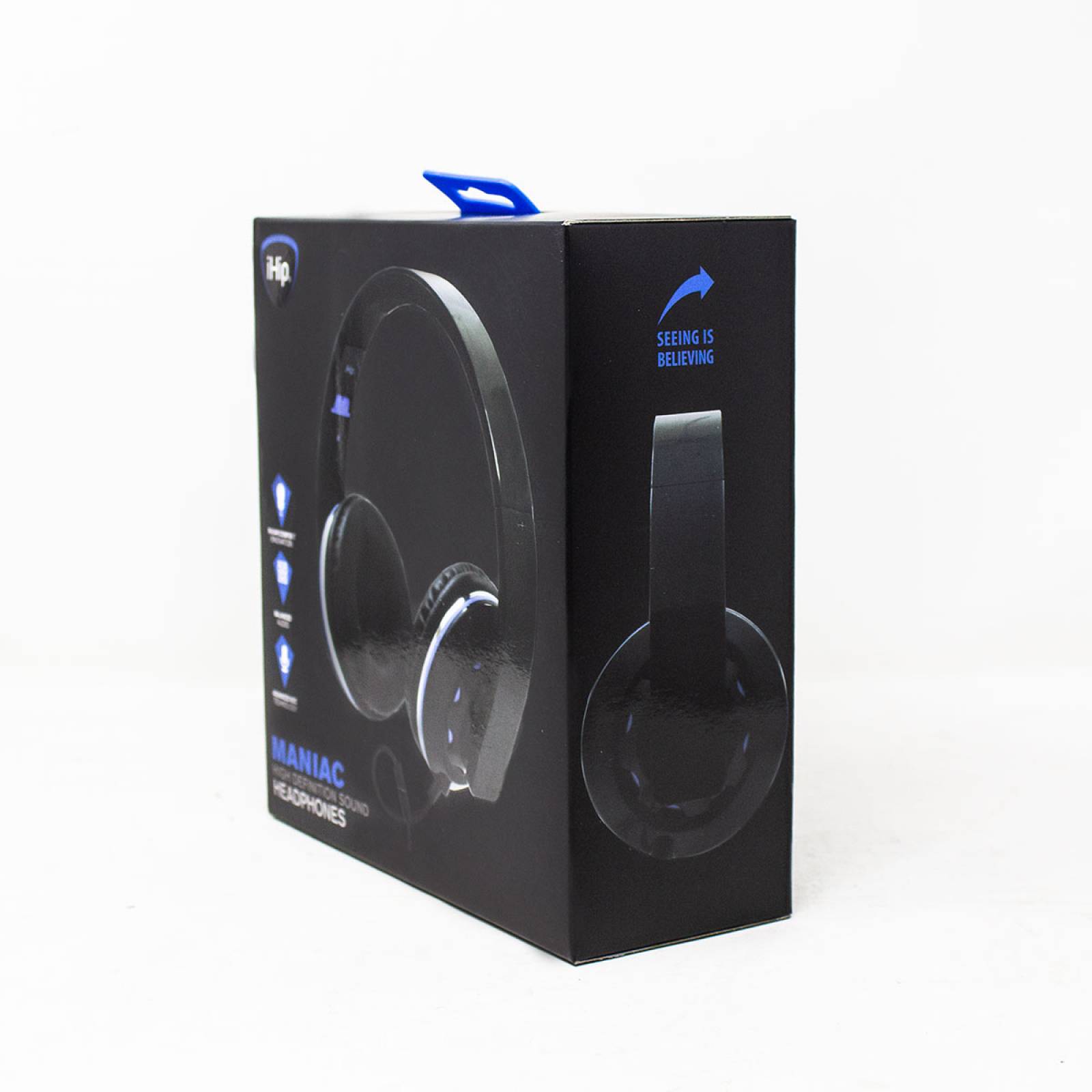 Audifonos de Diadema con Microfono Maniac Negro con Azul IHIP IPMANI