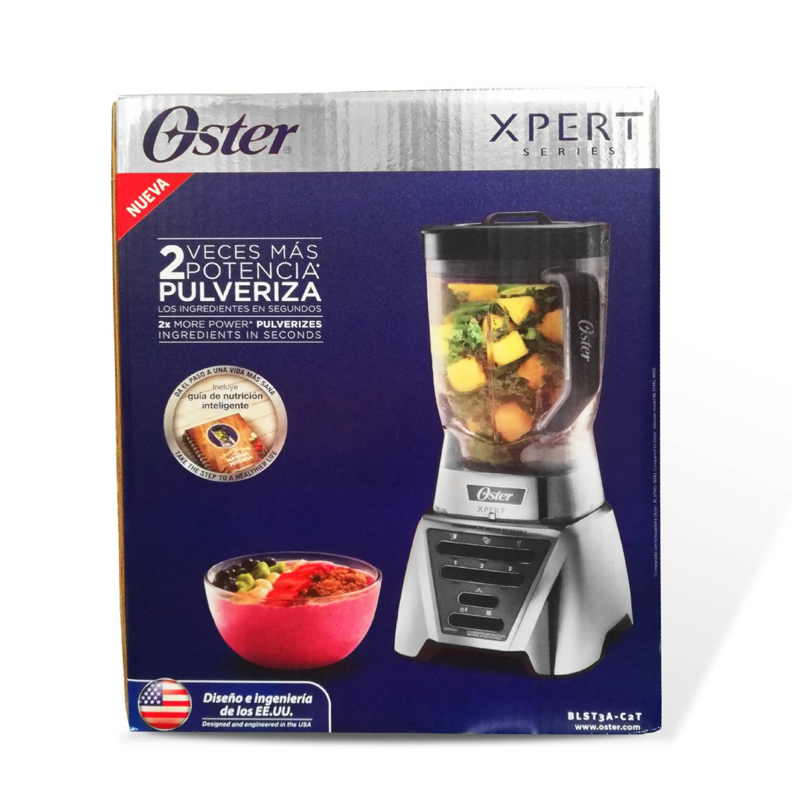 Licuadora 3 Velocidades+ Funciones + Pulso Vaso Tritan Plata Oster Xpert Blst3a.