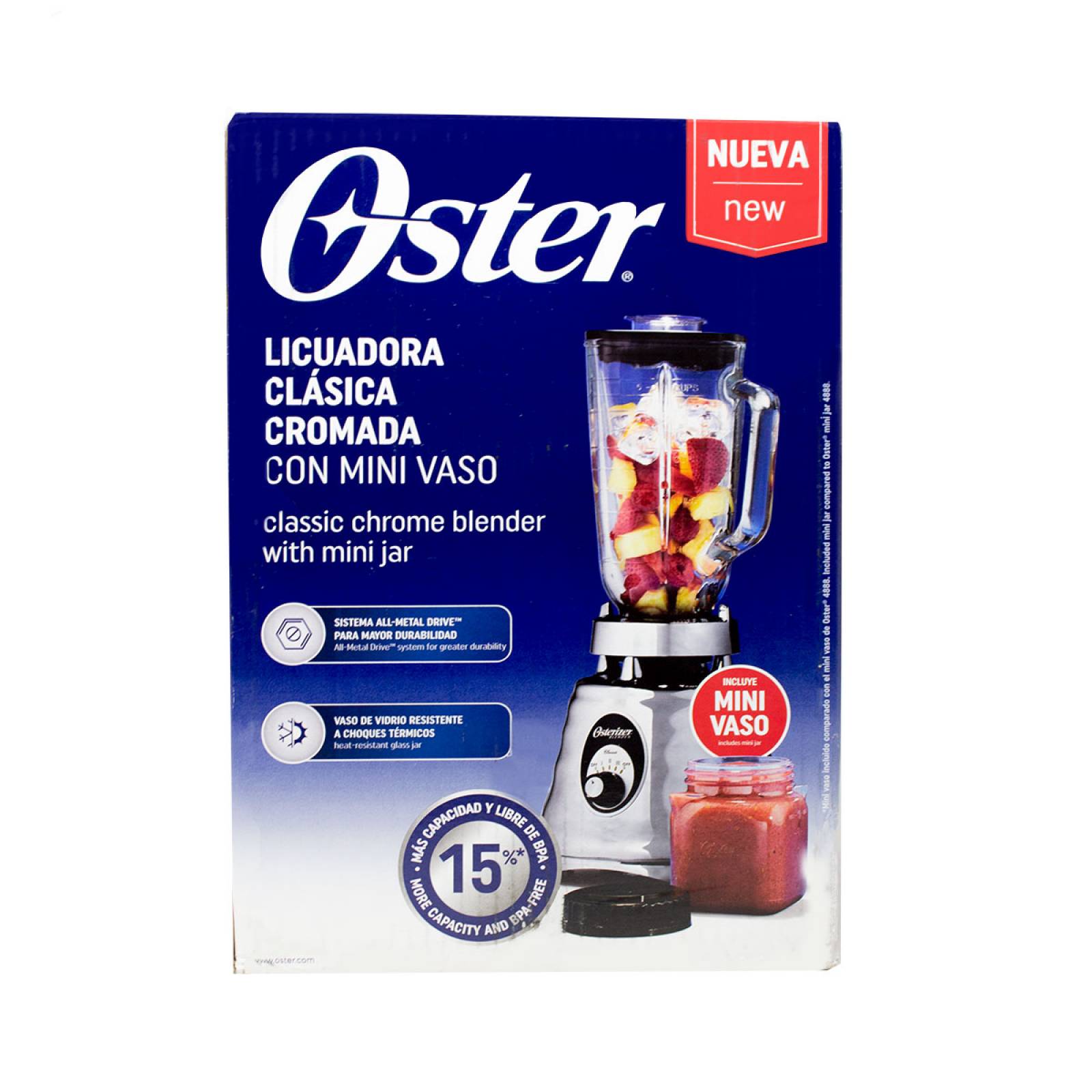 Licuadora 3 Velocidades Vaso Vidrio + V papilla Oster 465 42.