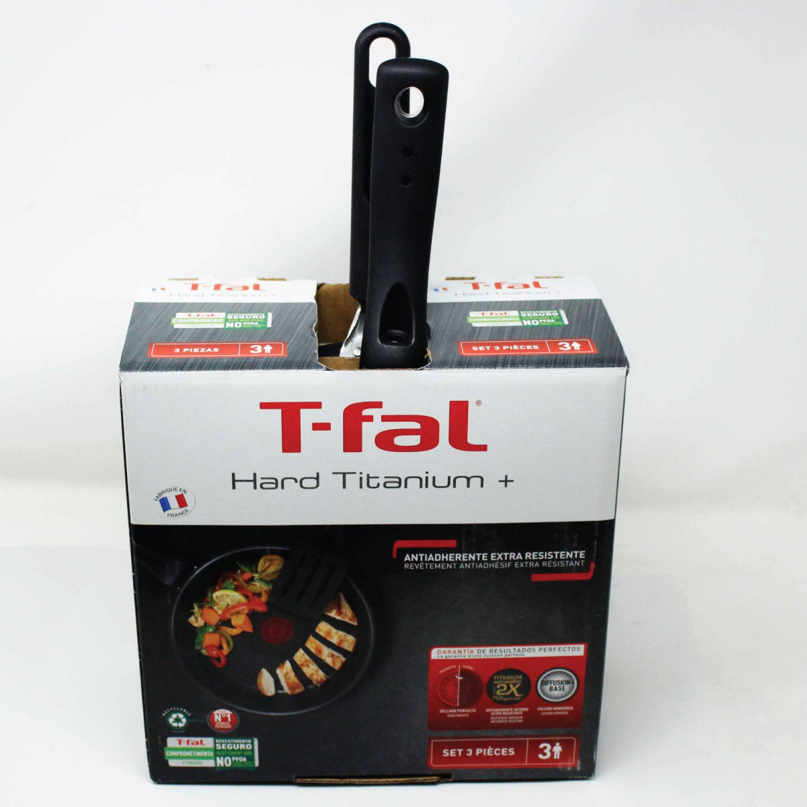 Juego de Sartenes 20/24 cm + Crepera 25 cm Hard Titanium T fal C3829182.