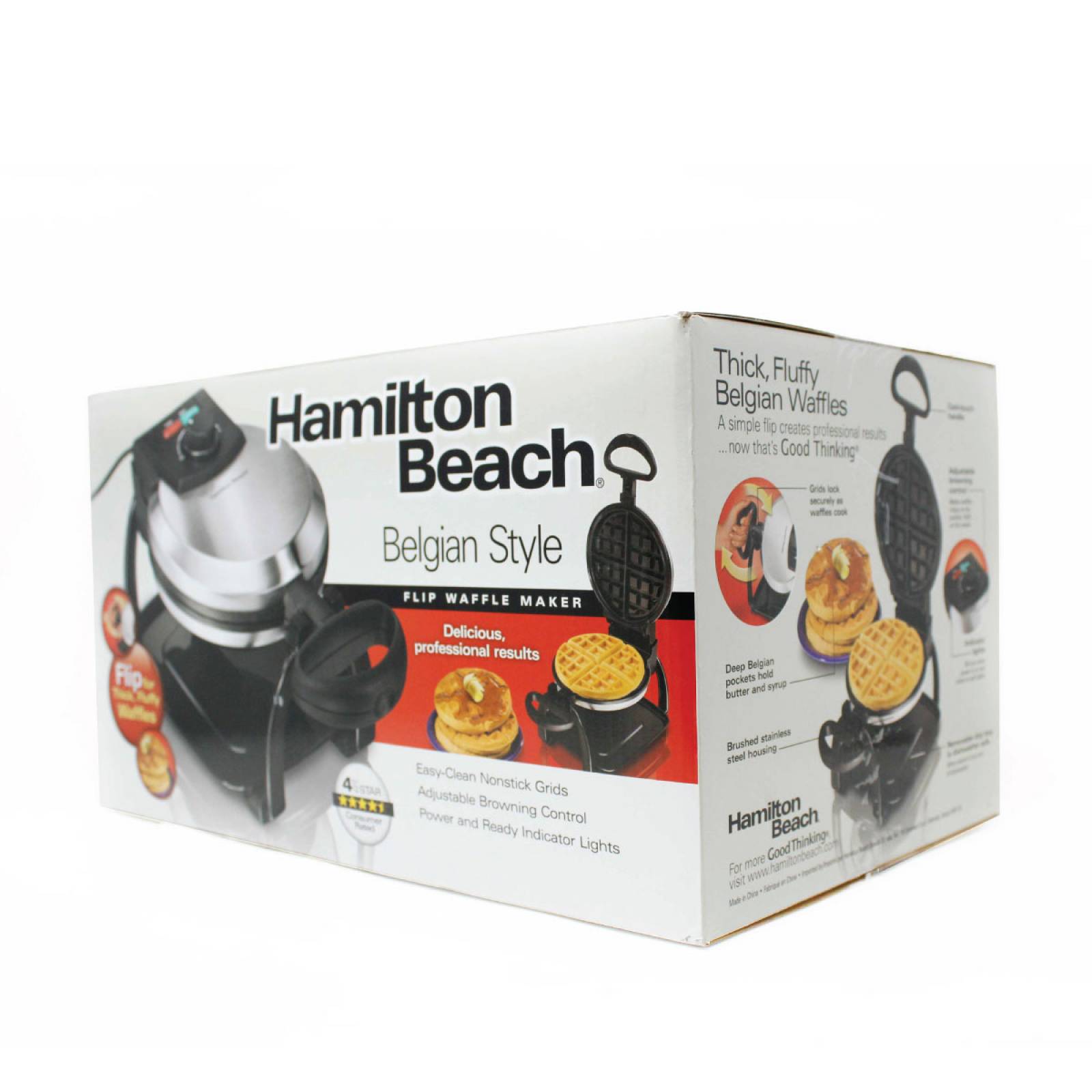 Wafflera Belga Giratoria Acero Inoxidable Hamilton Beach 26010