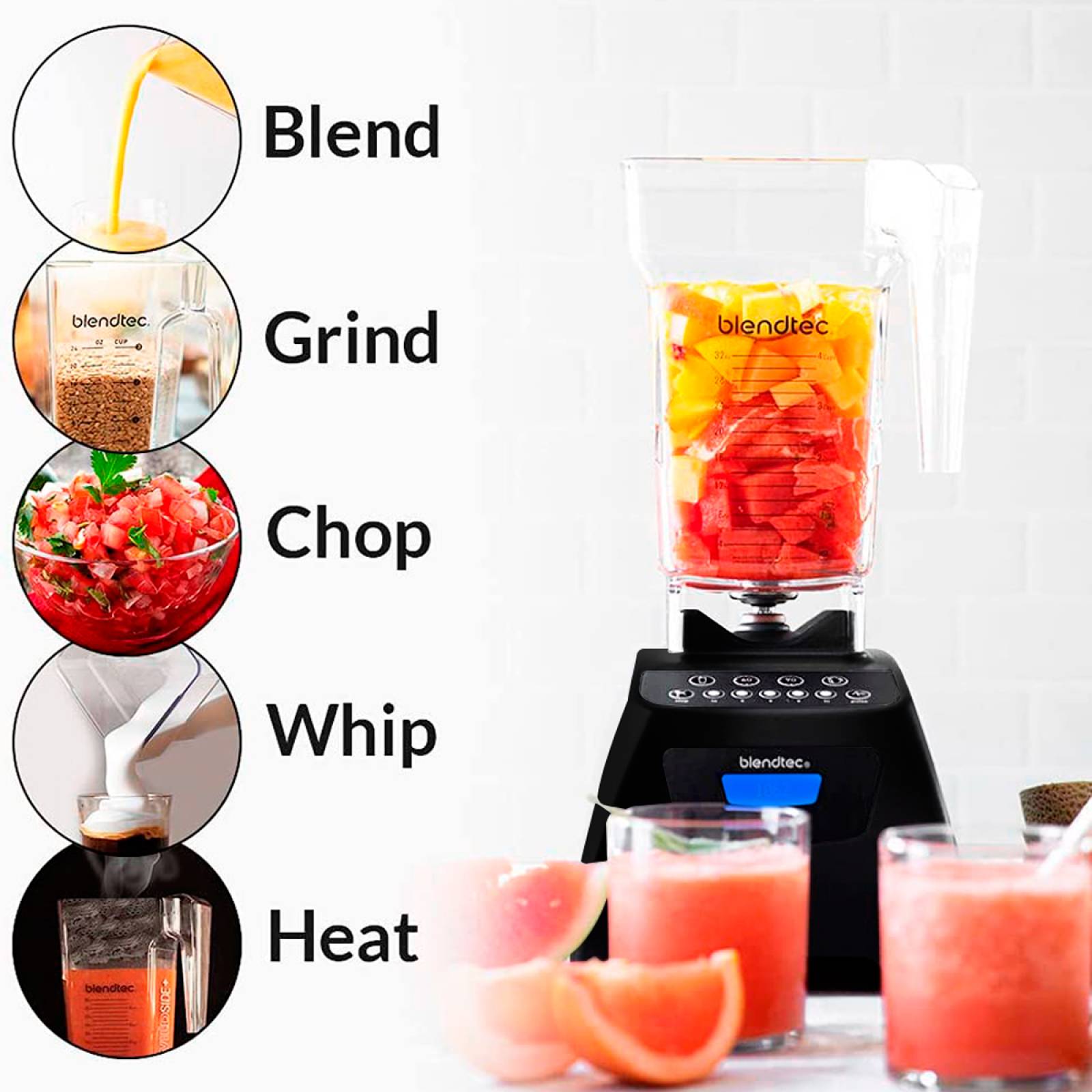 Licuadora 5 Velocidades + Pulso Profesional Classic 575 Negra Blendtec.