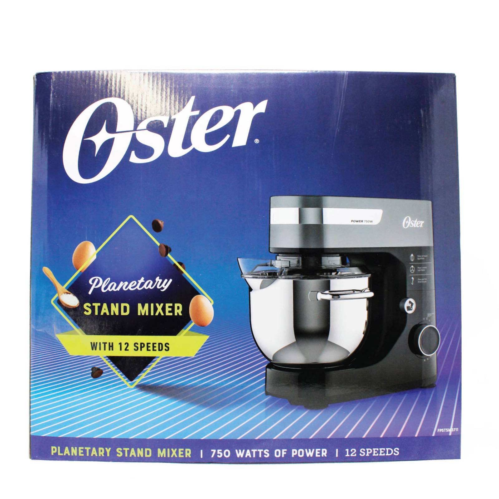 Batidora Planetaria 12 Velocidades con 3 Batidores Negra Oster FPSTSM3711