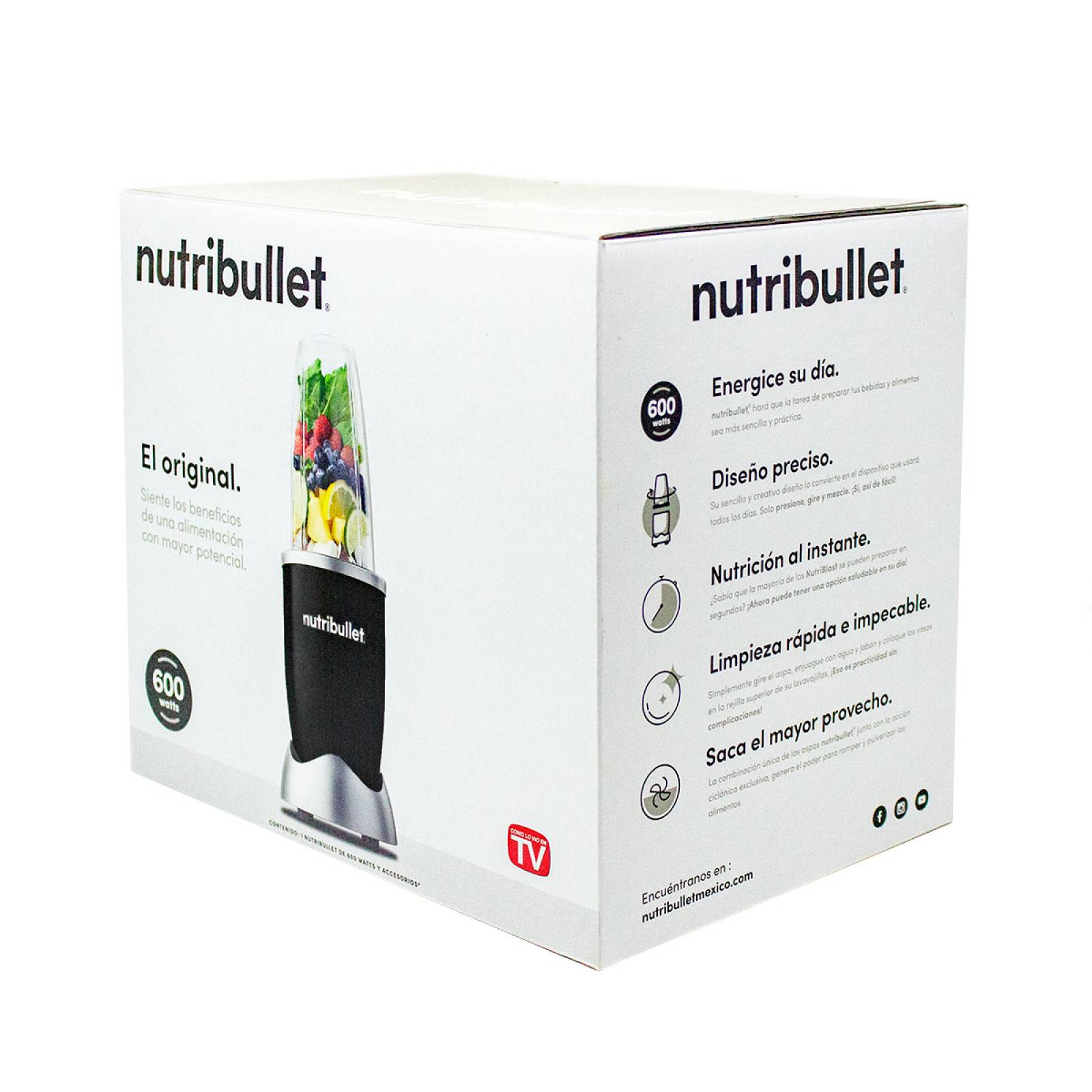 Licuadora Personal Procesador Nutribullet 5 Piezas 600 W Negro 101731 + Kit  5 de Accesorios Deluxe Nutribullet 100392