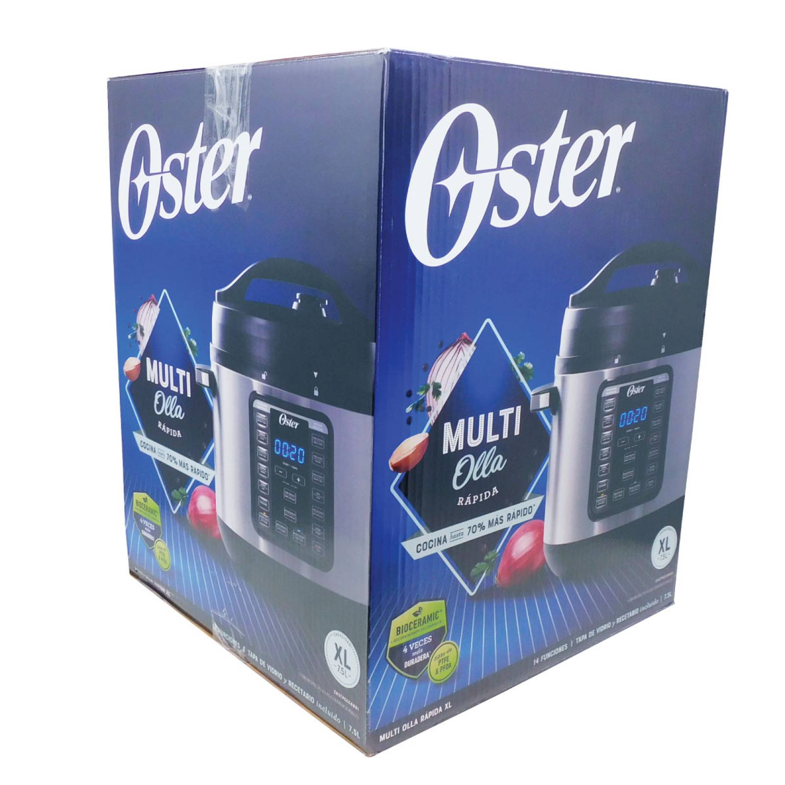 Olla Multicocción 14 Funciones 7.5 L con Cerámica y Tapa de Vidrio Oster CKSTPCEC8801.
