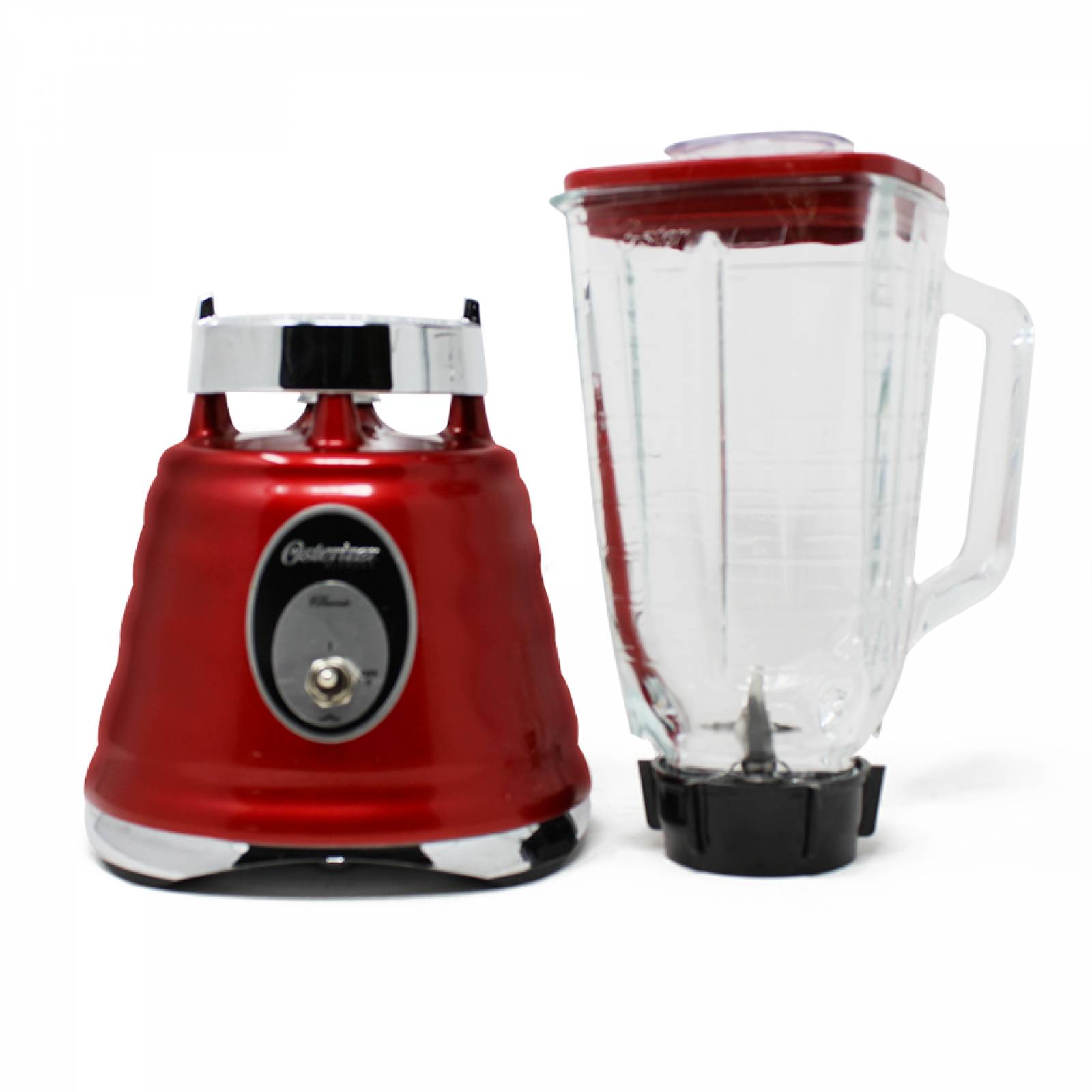 Licuadora 1 Velocidad + Pulso Vaso de Vidrio Redonda Roja Oster 4126