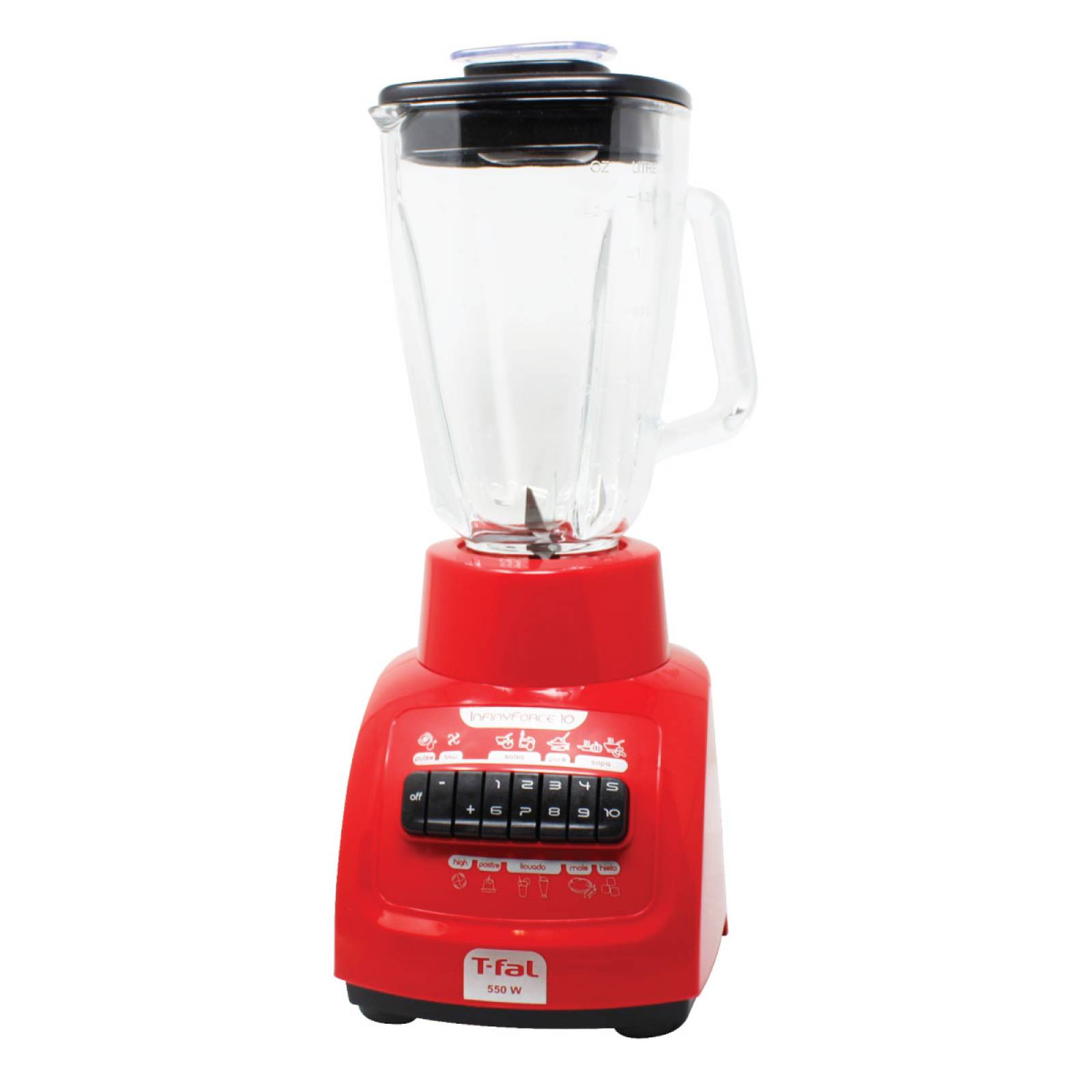 Licuadora 10 Velocidades Vaso de Vidrio Infinyforce Roja T fal Ln8105mx
