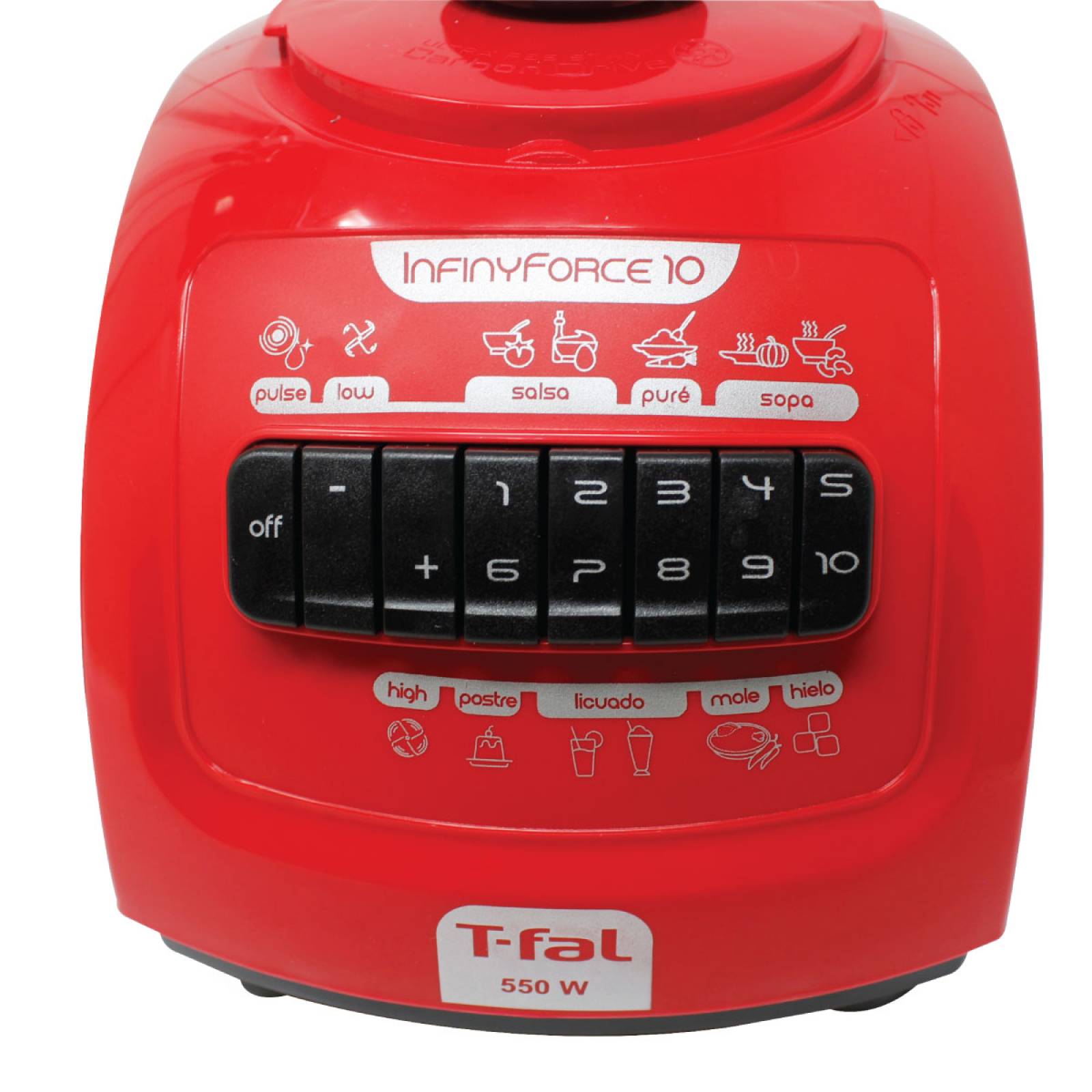 Licuadora 10 Velocidades Vaso de Vidrio Infinyforce Roja T fal Ln8105mx