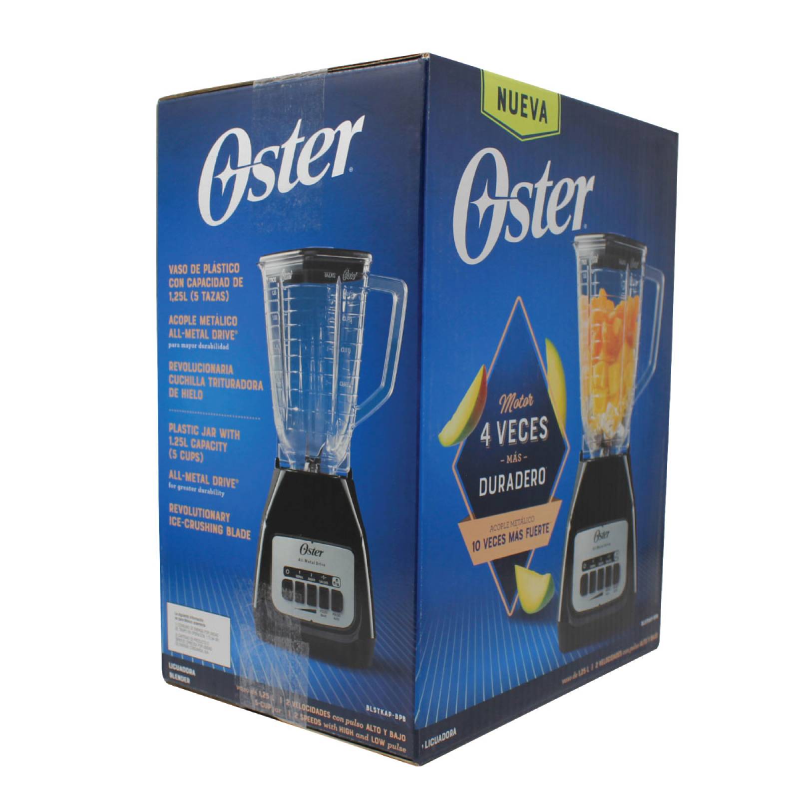 Licuadora 2 Velocidades + 2 Pulso Vaso de Plastico Negro Oster BLSTKAPBRD