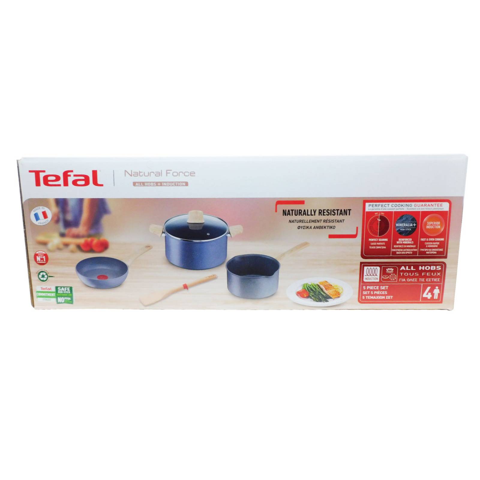 Batería De Cocina 5 Piezas Natural Force Mineralia Inducción T-fal G2669182