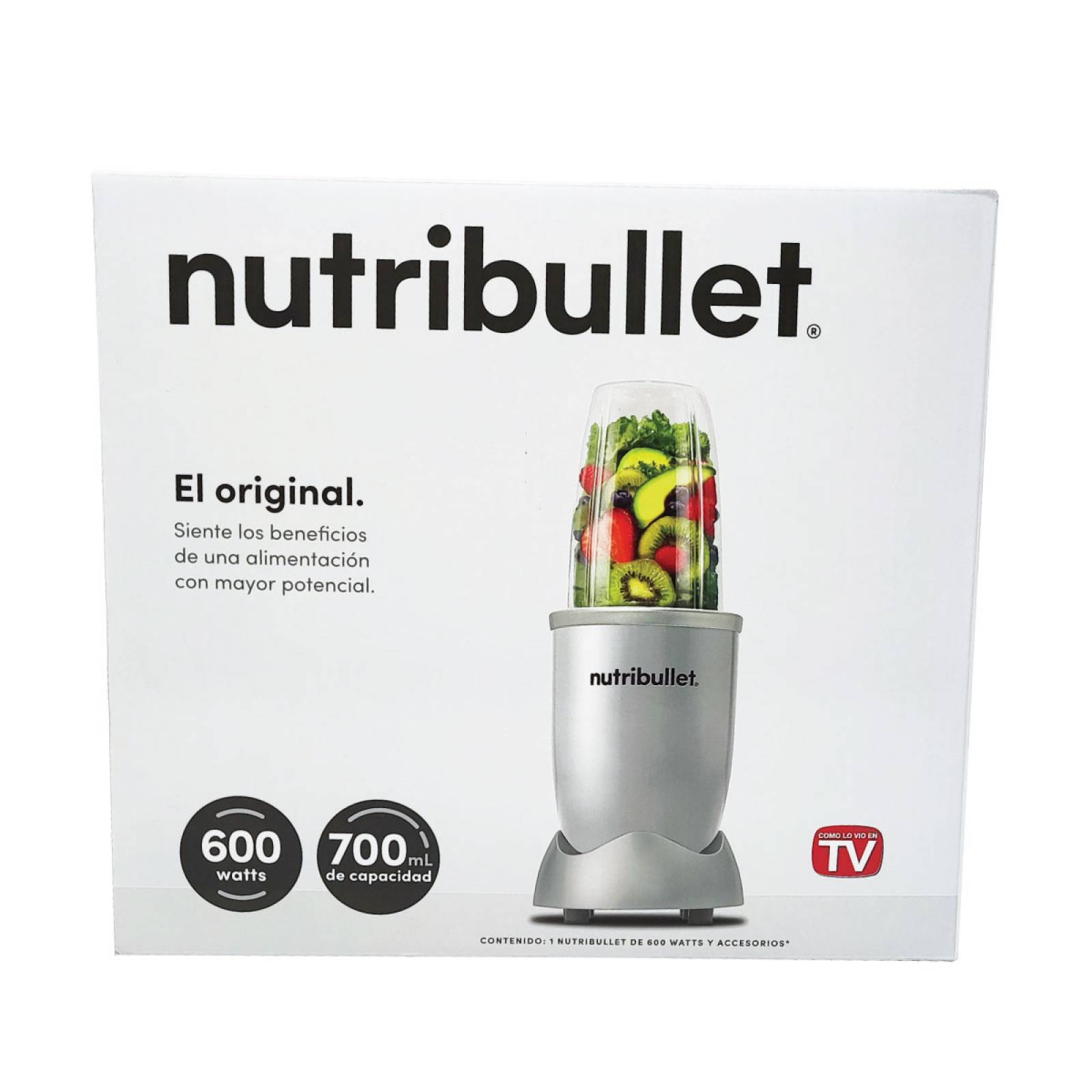 Licuadora Procesador Nutribullet 5 Pzas 600 W Plata 102580.
