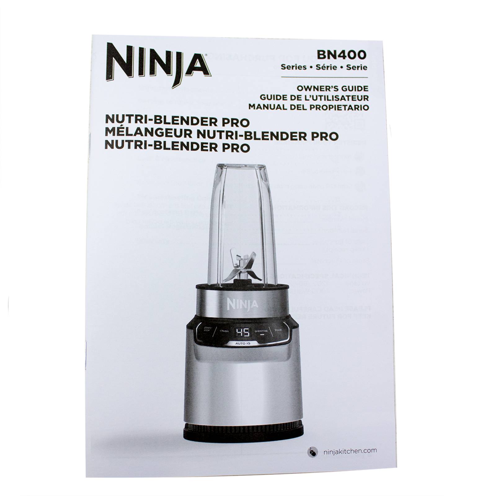 NINJA Licuadora Personal Nutri Pro Auto-IQ con 2 vasos BN400  Reacondicionado Ninja BN400