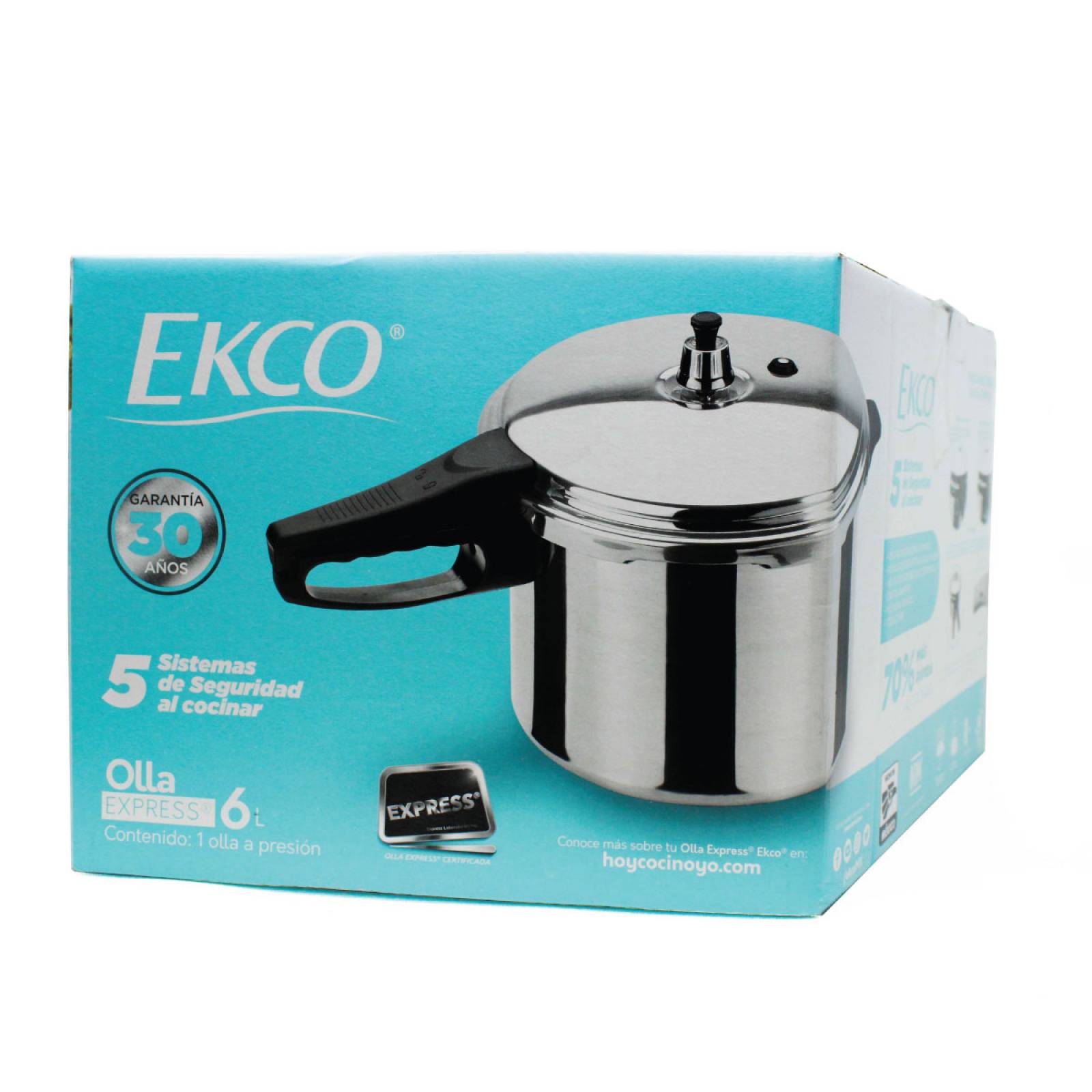 Olla Presión Express 6 L Aluminio Classic Ekco 31091