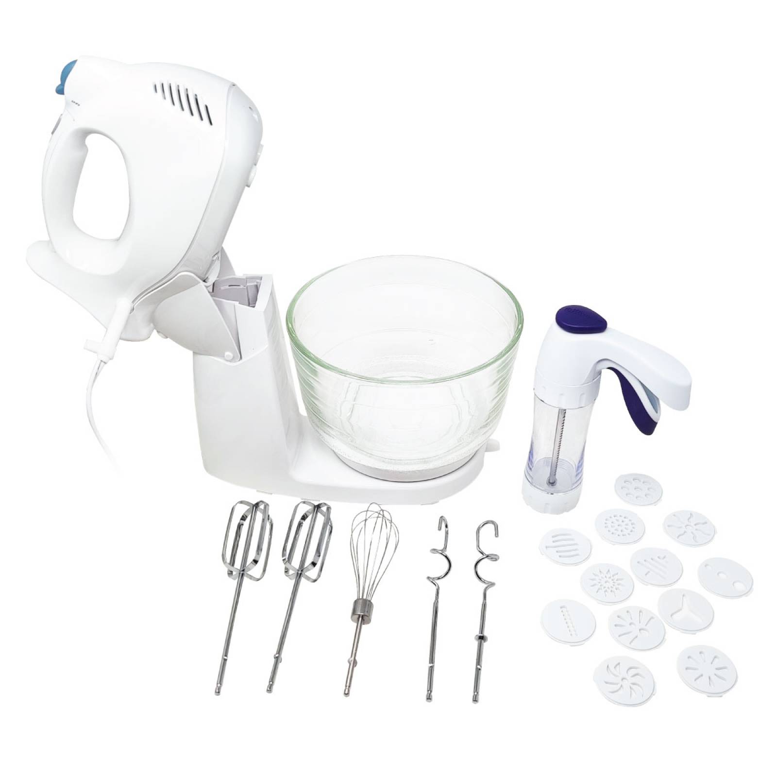 Batidora 6 Velocidades de Mano y de Pedestal + Pistola de Galletas Hamilton Beach.