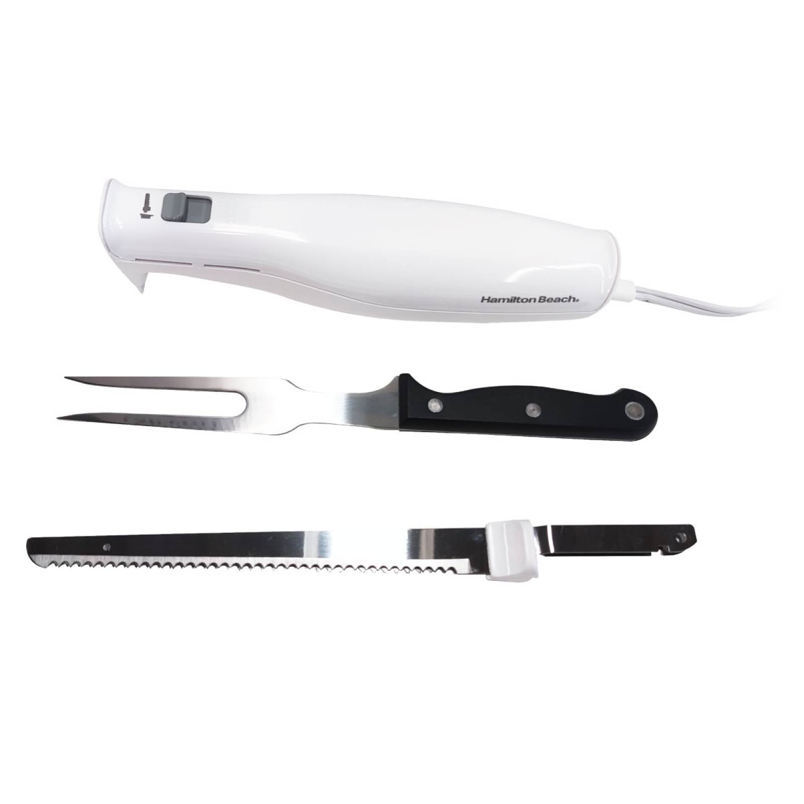 Cuchillo Eléctrico Con Trinche Blanco Hamilton Beach 74250