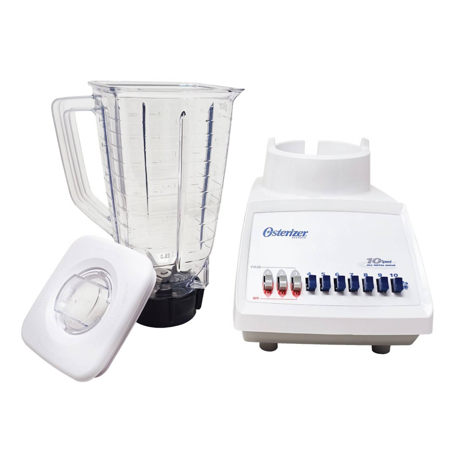 Licuadora 10 Velocidades Vaso de Plástico Blanca Oster BLST4108.