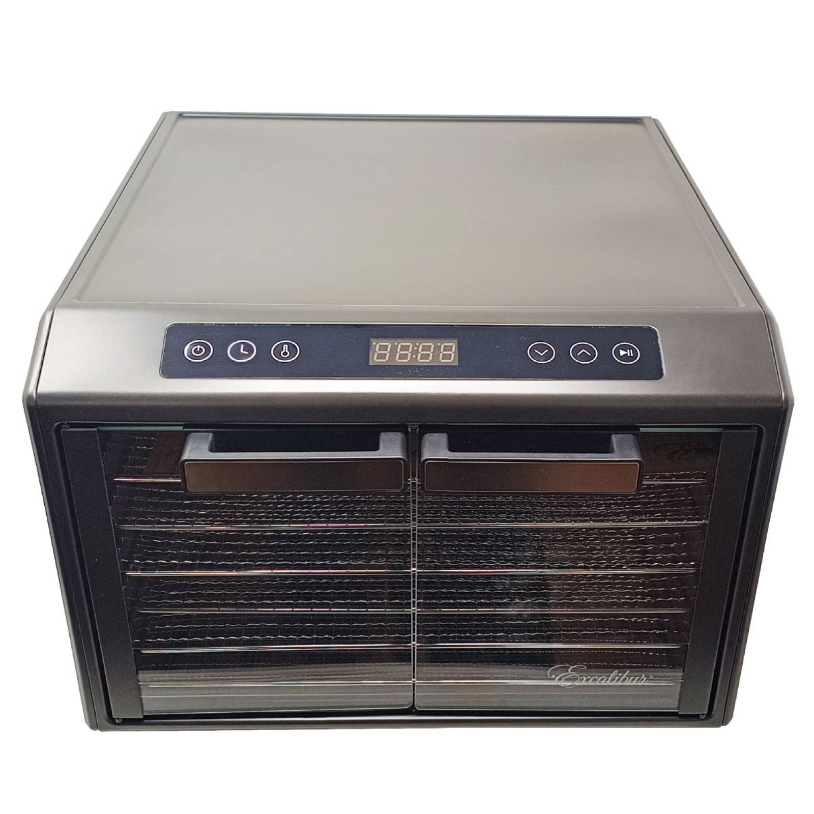 Deshidratador de Alimentos 6 Charolas Acero Inoxidable Panel Digital Excalibur DH06SCSS13.