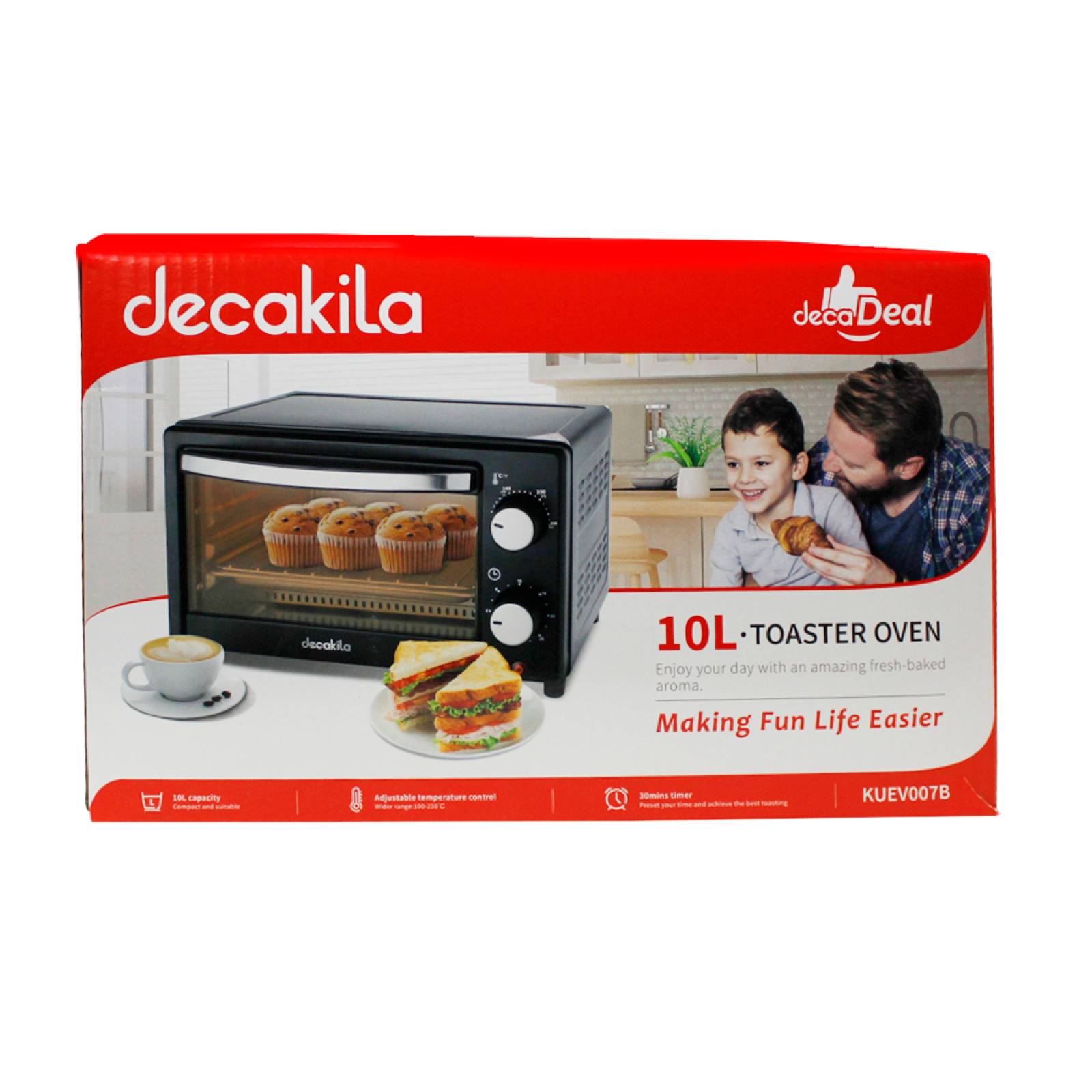 Horno Tostador Eléctrico 10 L Decakila KUEV007B
