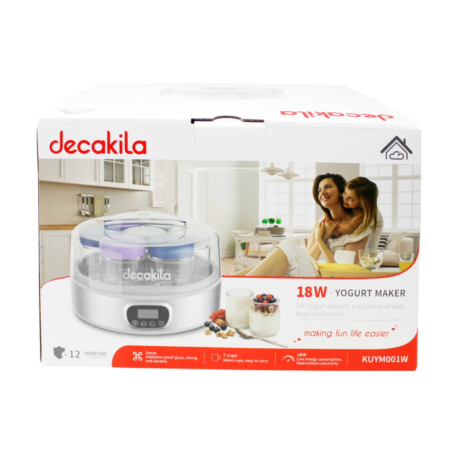 Máquina para Yogurt con 7 Frascos Decakila KUYM001W.