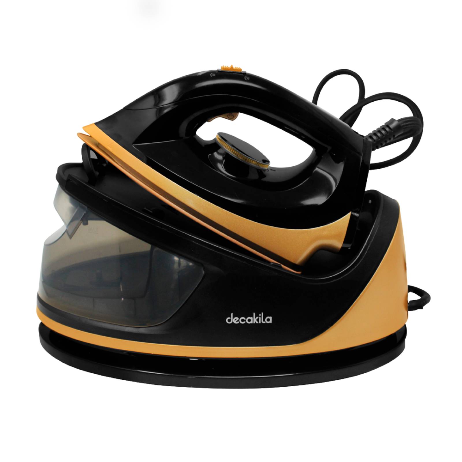 Plancha Generador de Vapor 1600 W Tanque 1.1 L Negro y Dorado Decakila KUEN006B