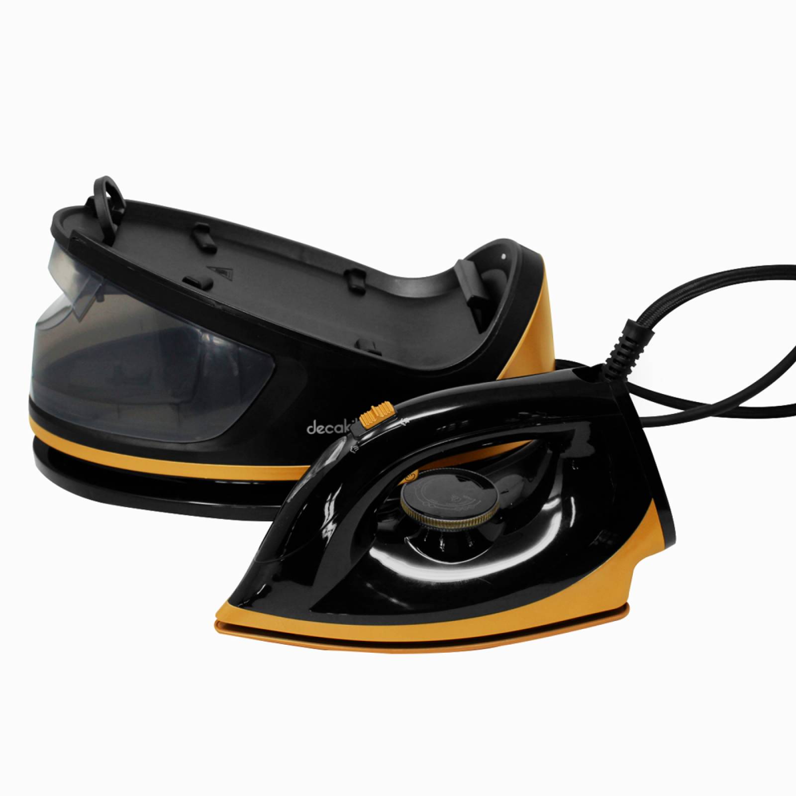 Plancha Generador de Vapor 1600 W Tanque 1.1 L Negro y Dorado Decakila KUEN006B