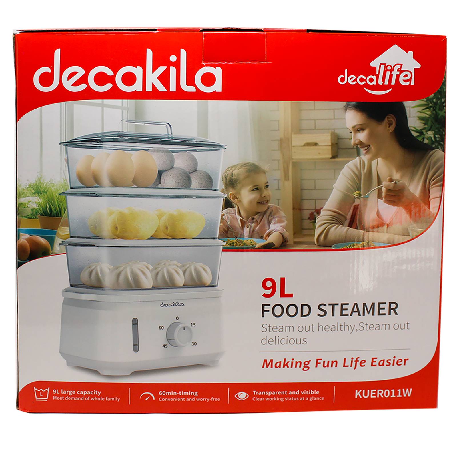 Vaporera Electrica 9 L 3 Niveles Decakila KUER011W.