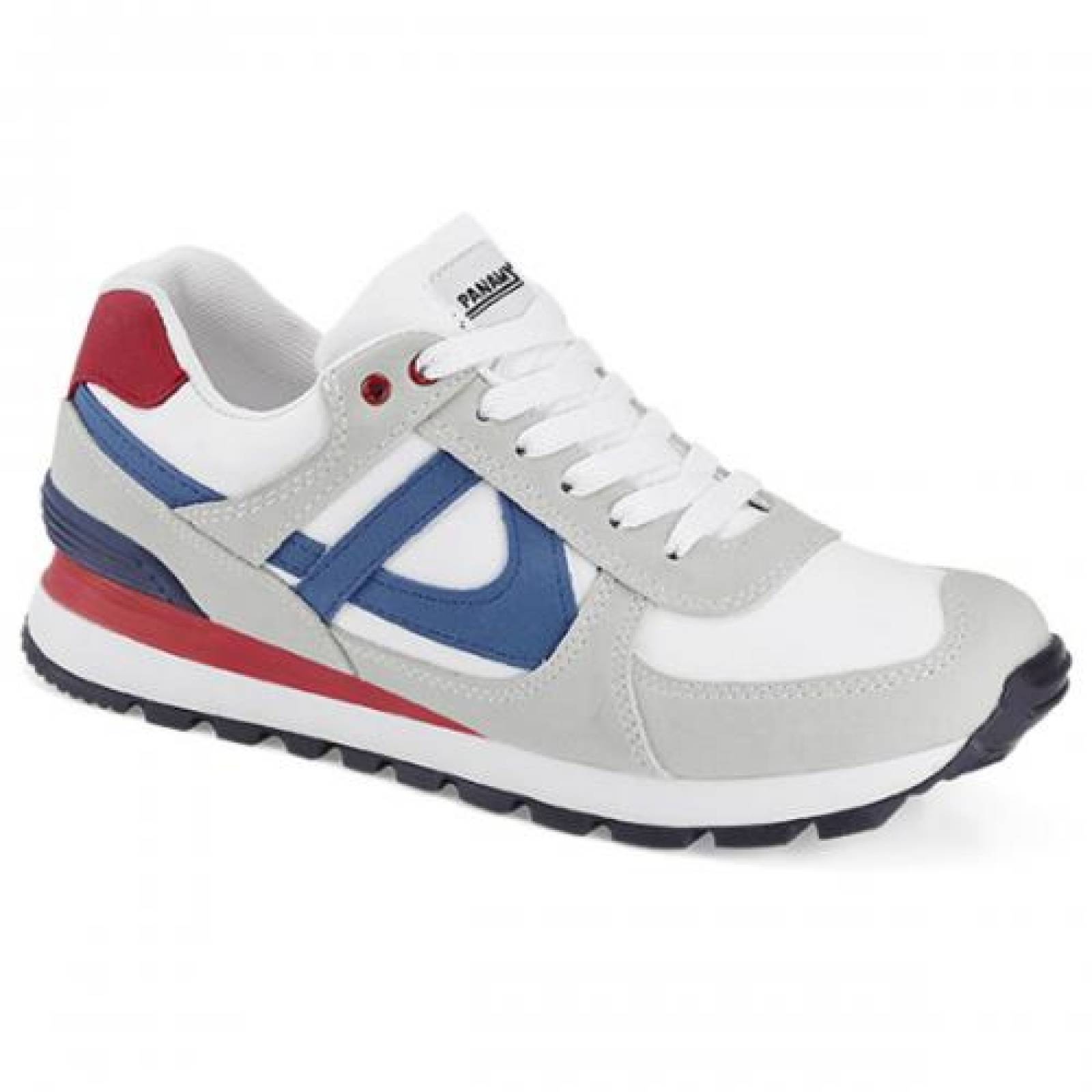 Tenis para Hombre Panam 10140 056180 Color Blanco gris azul