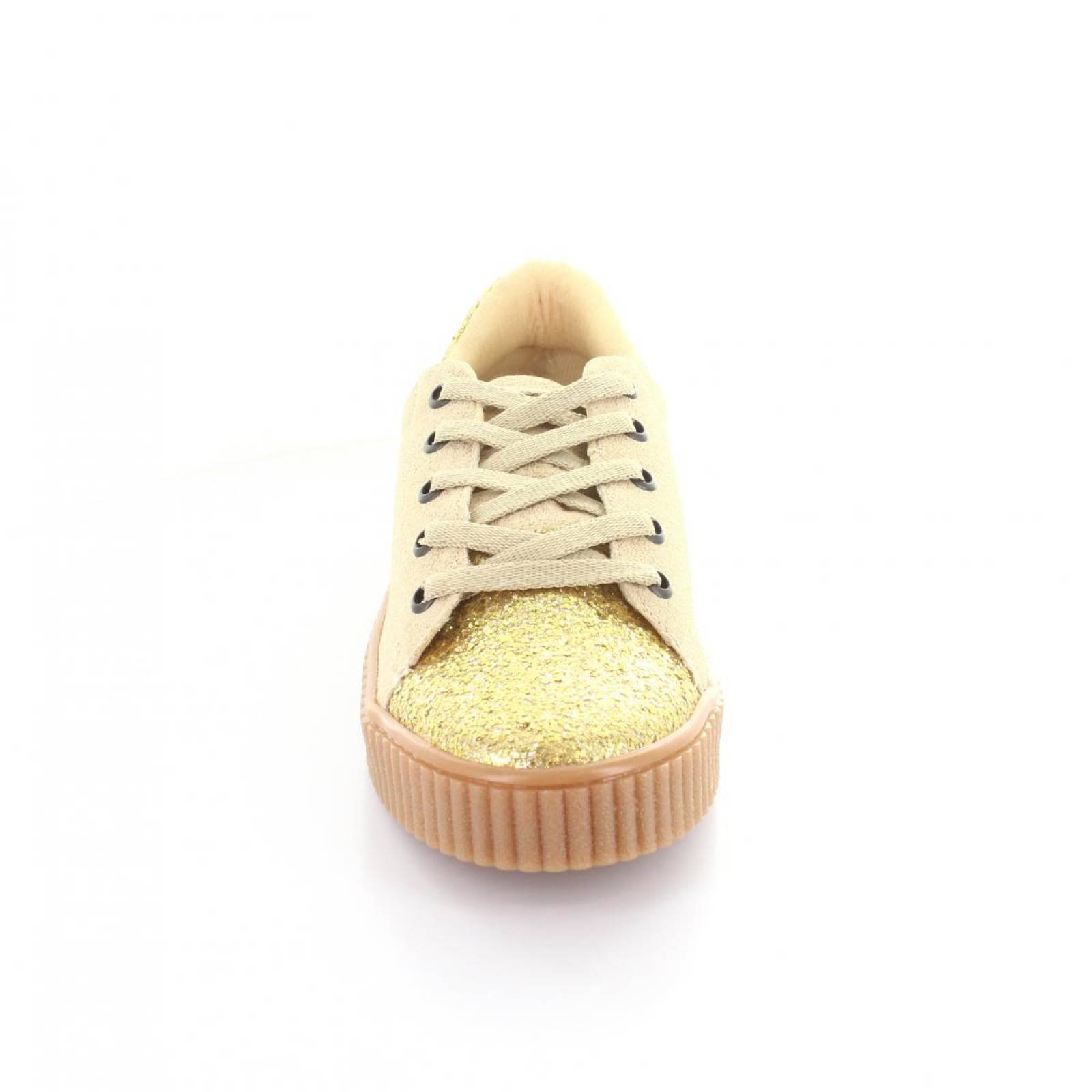 Tenis para Mujer Redberry 1600 046379 Color Beige oro