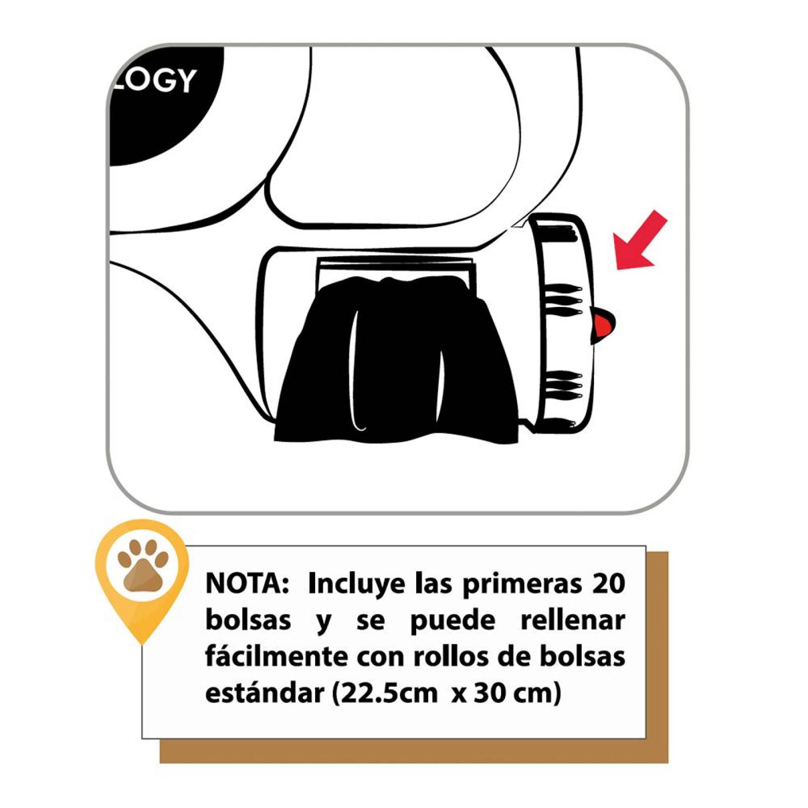 Correa para perro retráctil luz LED, bolsas, 5 m Petology 