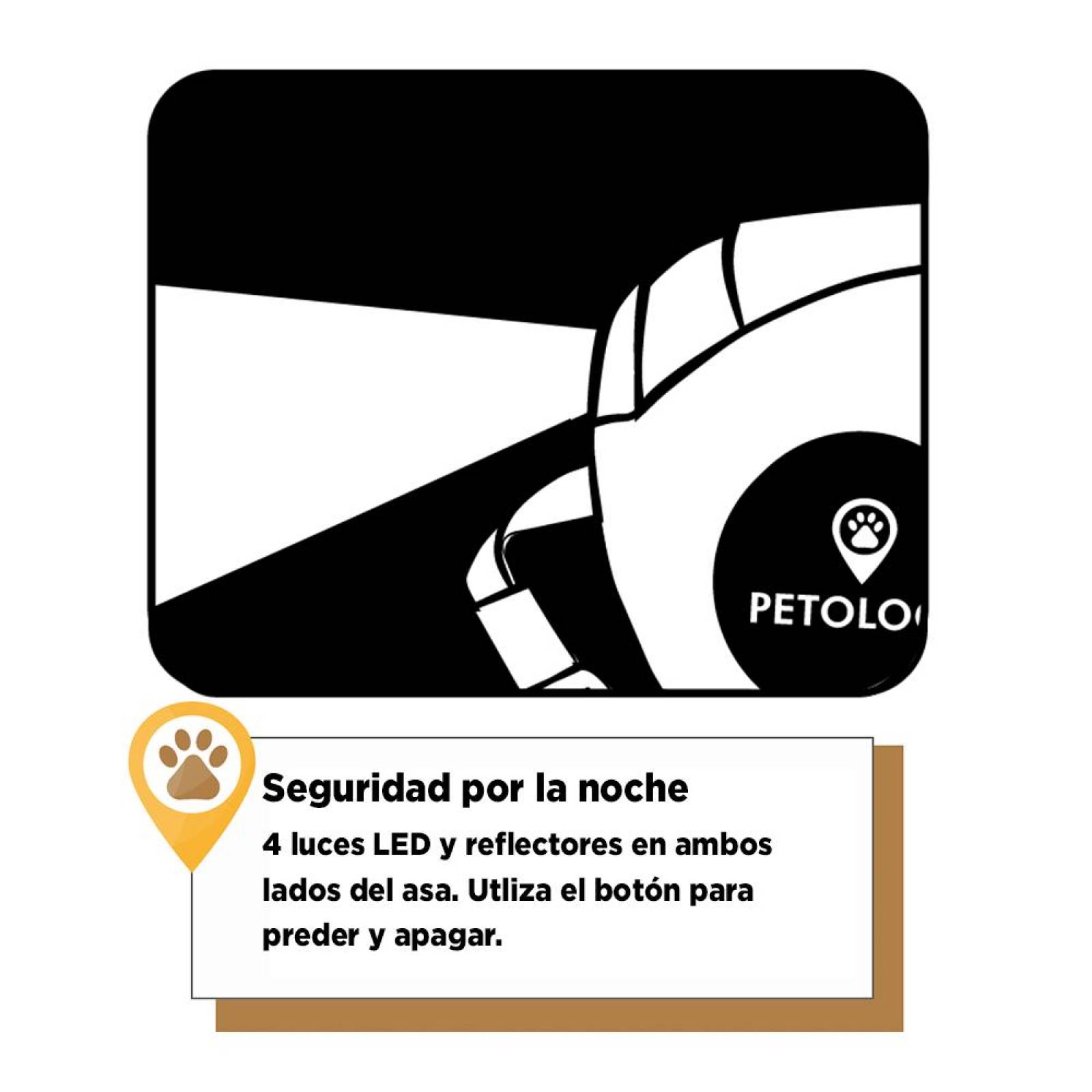 Correa para perro retráctil luz LED, bolsas, 5 m Petology 