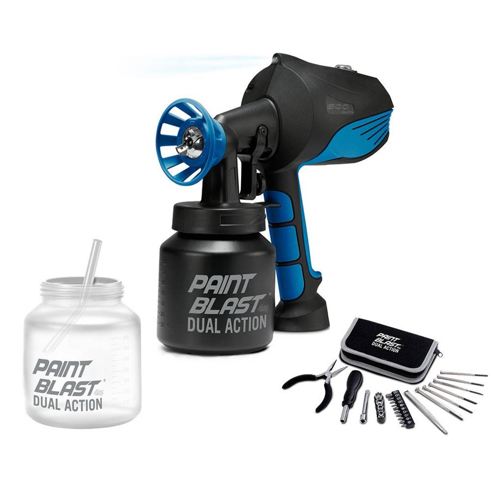 Combo Pistola para pintar Paint Blast Dual Action y herramientas 