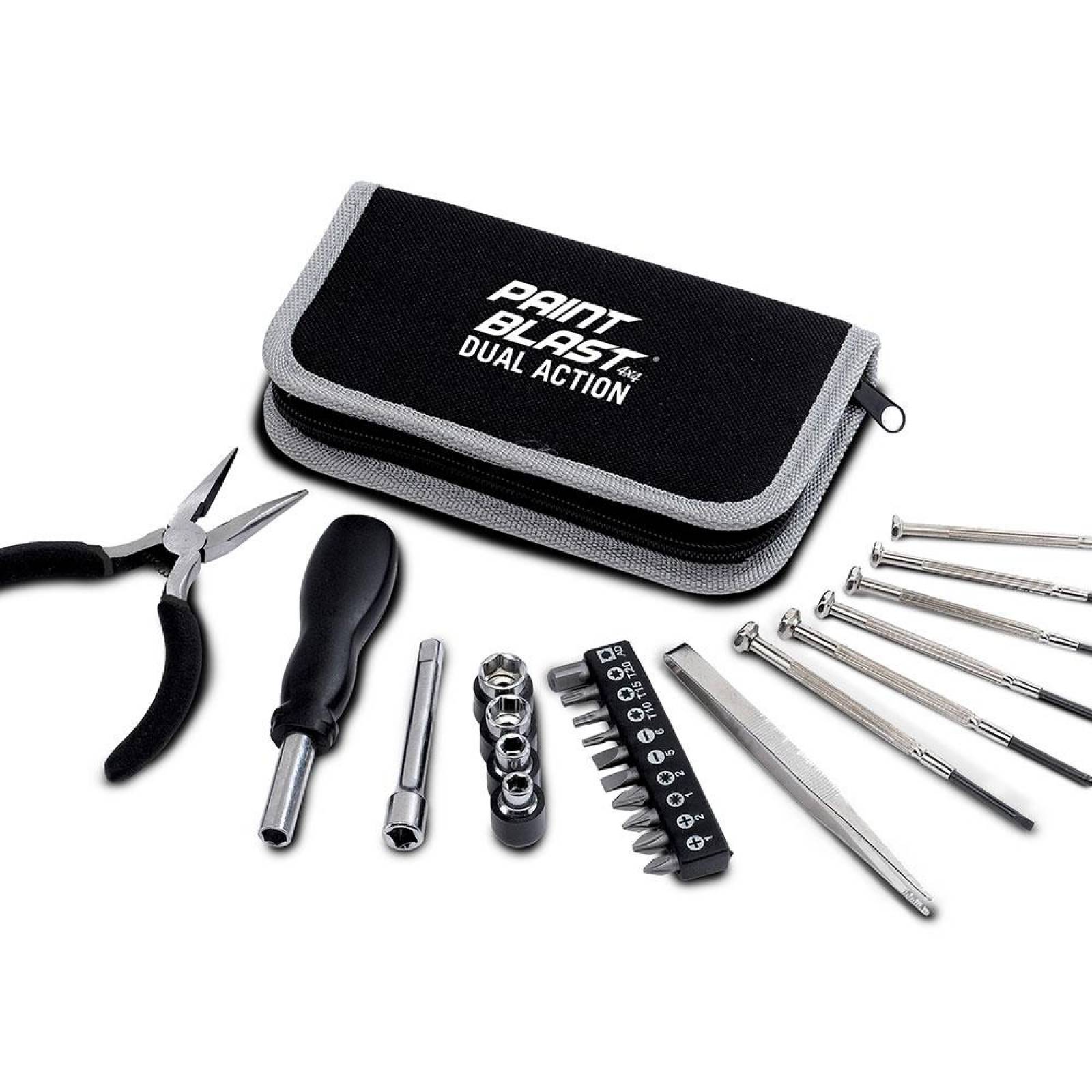 Combo Pistola para pintar Paint Blast Dual Action y herramientas 